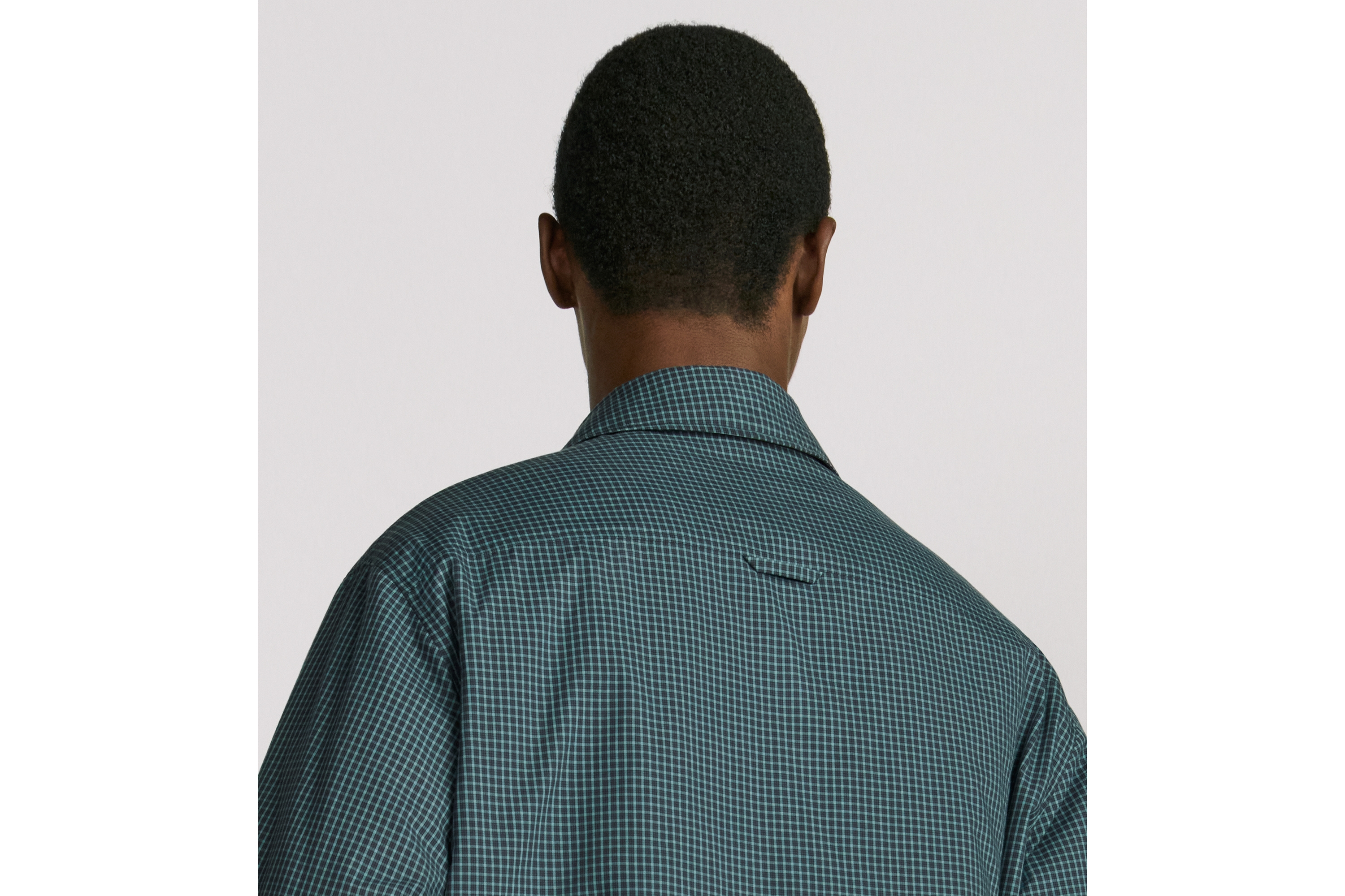 Dior Mountain 外套衬衫 蓝色棉府绸格纹图案 E03