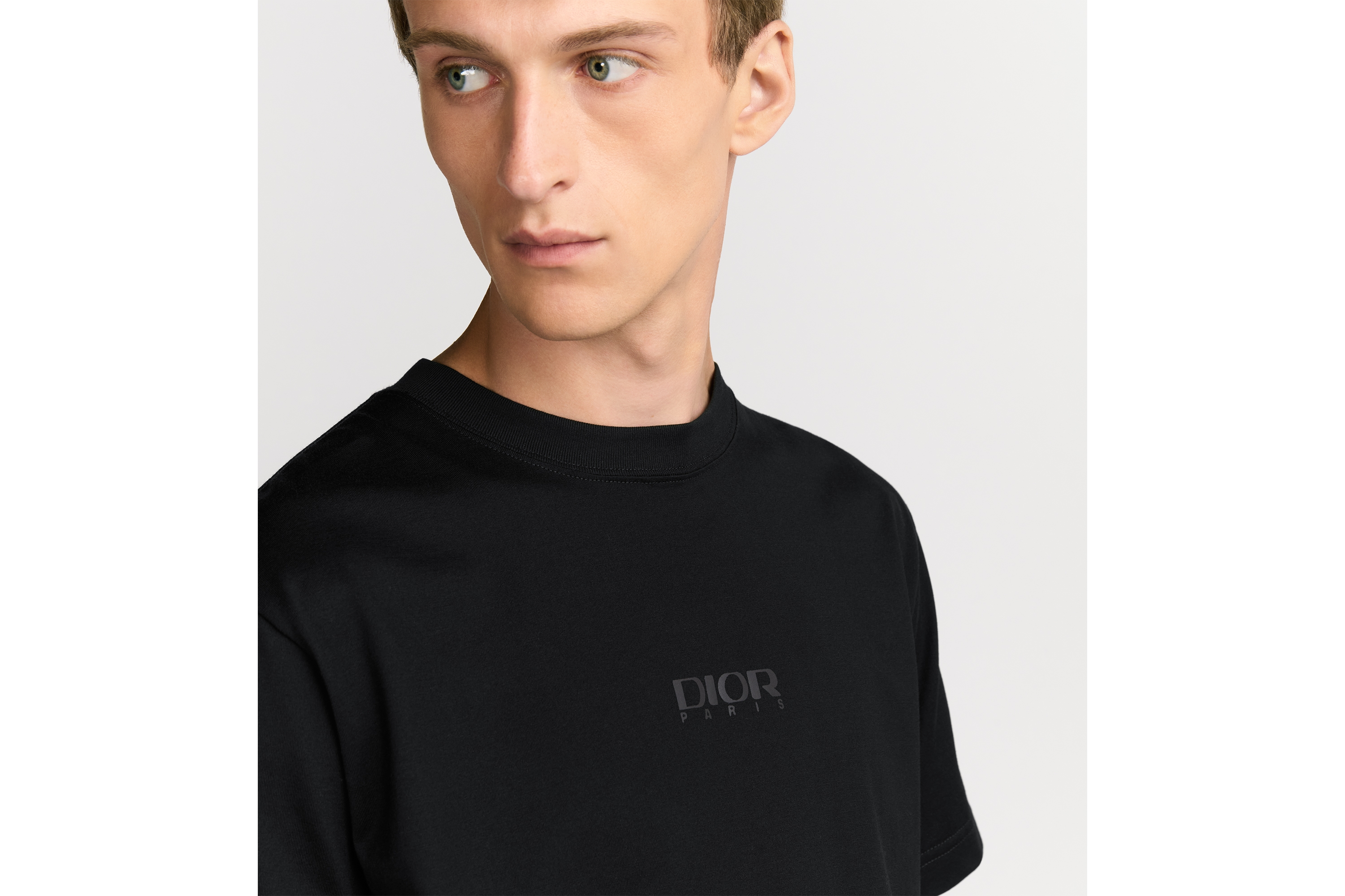 宽松版型 T 恤 黑色棉质平纹针织面料 DIOR AND DESCENTE 图案 E10