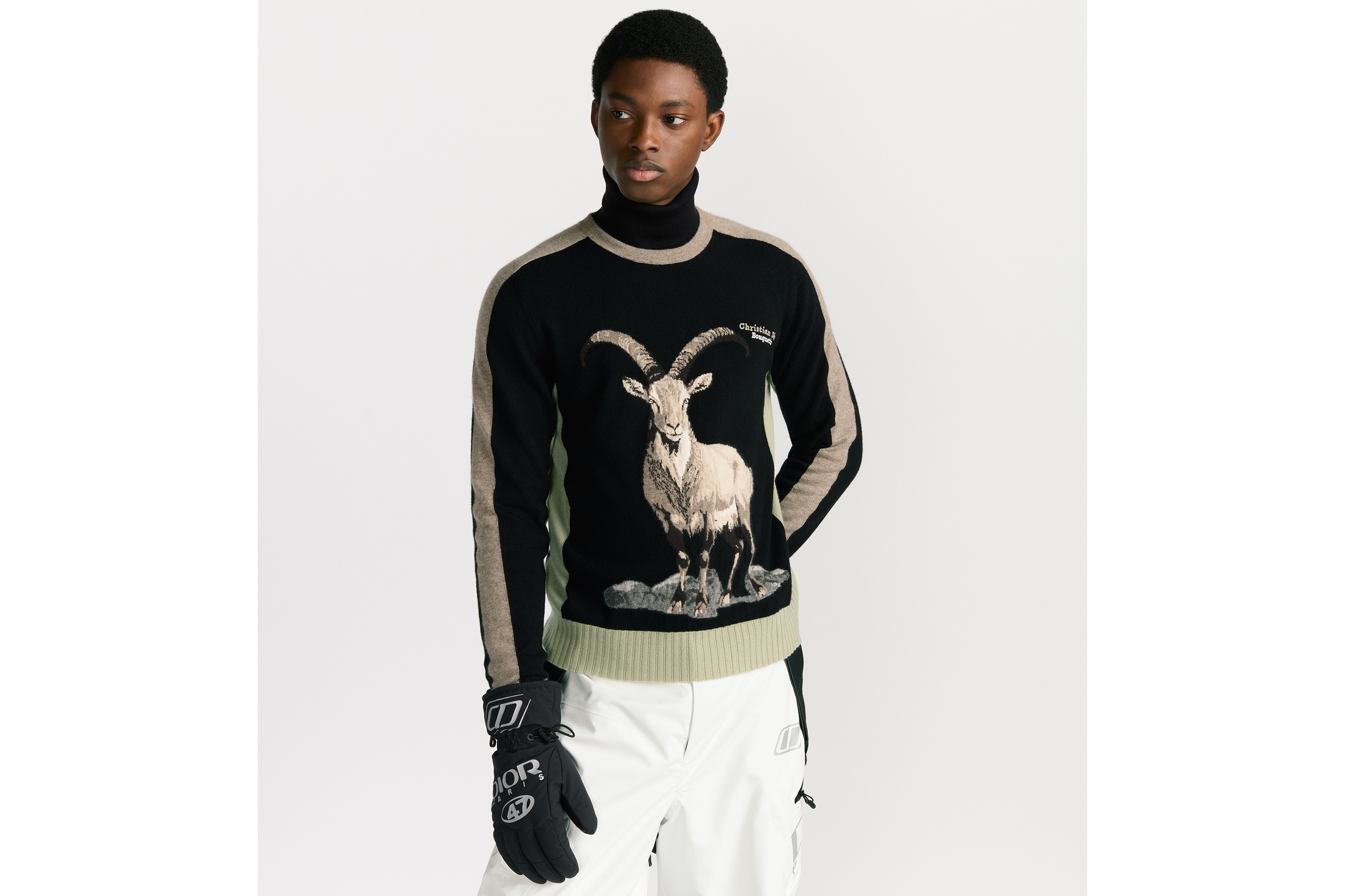 针织衫 黑色山羊绒织物 Dior Mountain 图案 E07