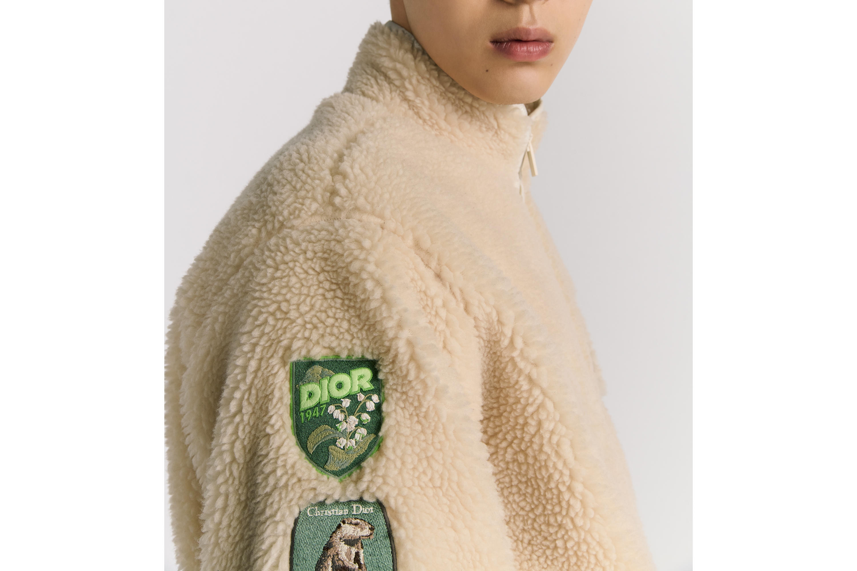 起绒衣 象牙色起绒科技面料 Dior Mountain 刺绣 E04