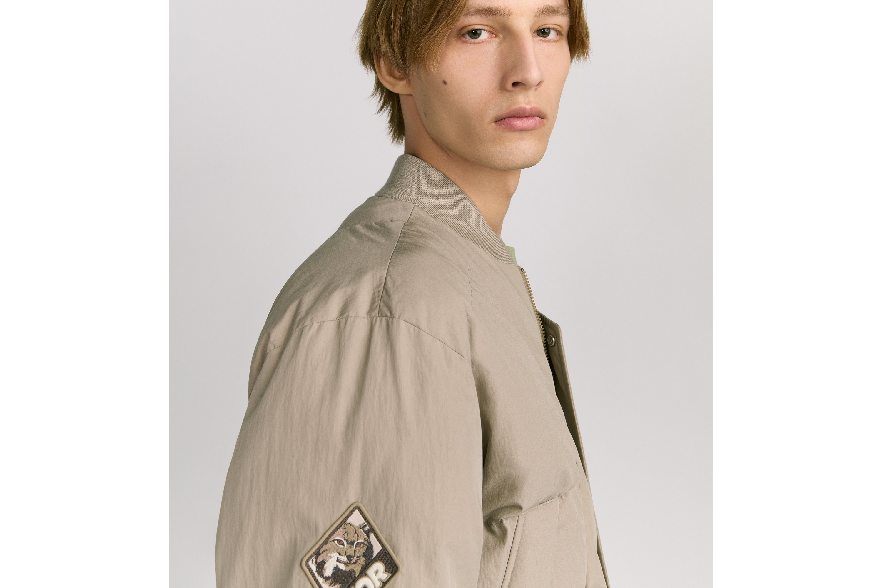 绗缝短夹克 米色棉质混纺面料 Dior Mountain 刺绣 E04