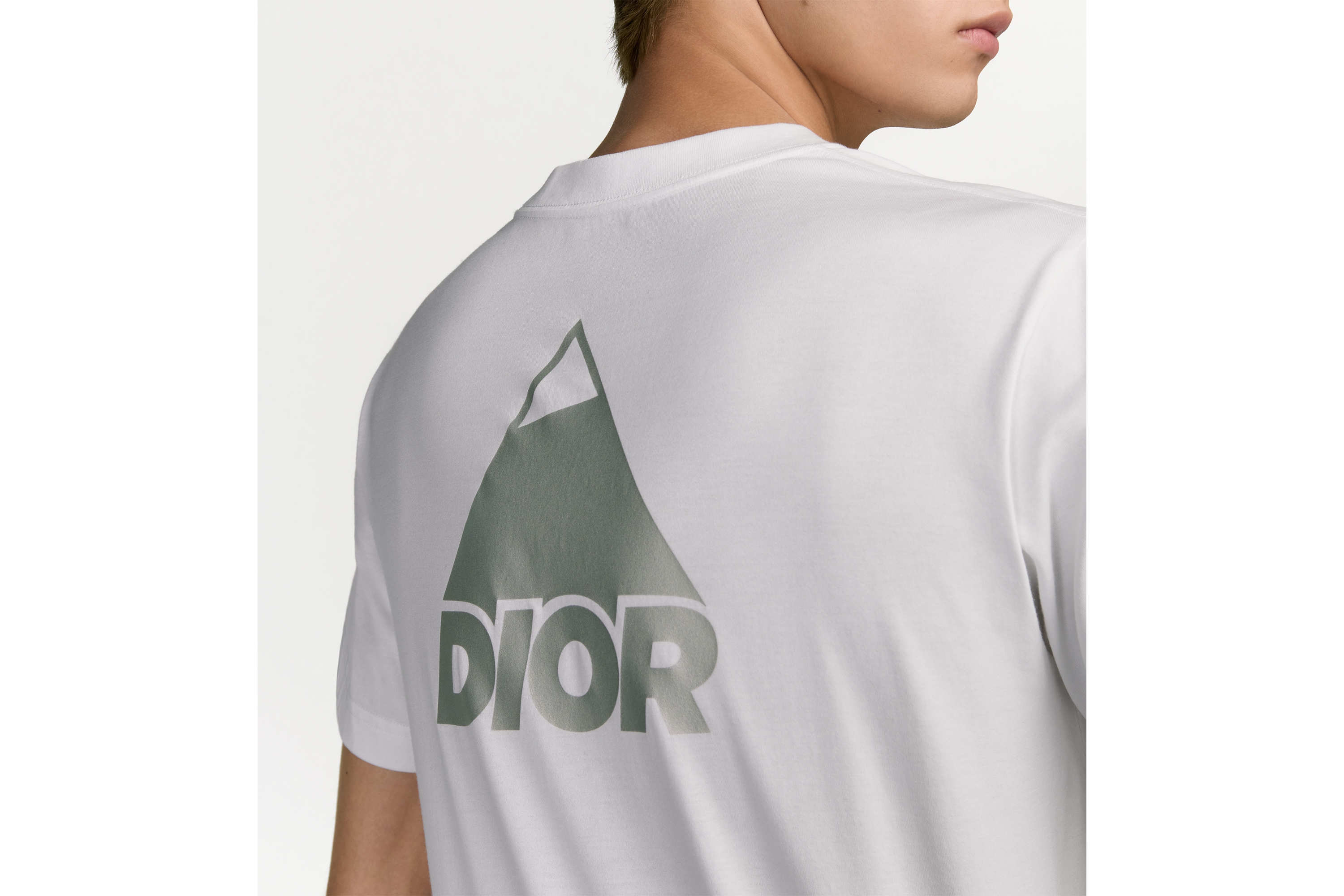 宽松版型 T 恤 白色棉质平纹针织面料 DIOR AND DESCENTE 图案 E09