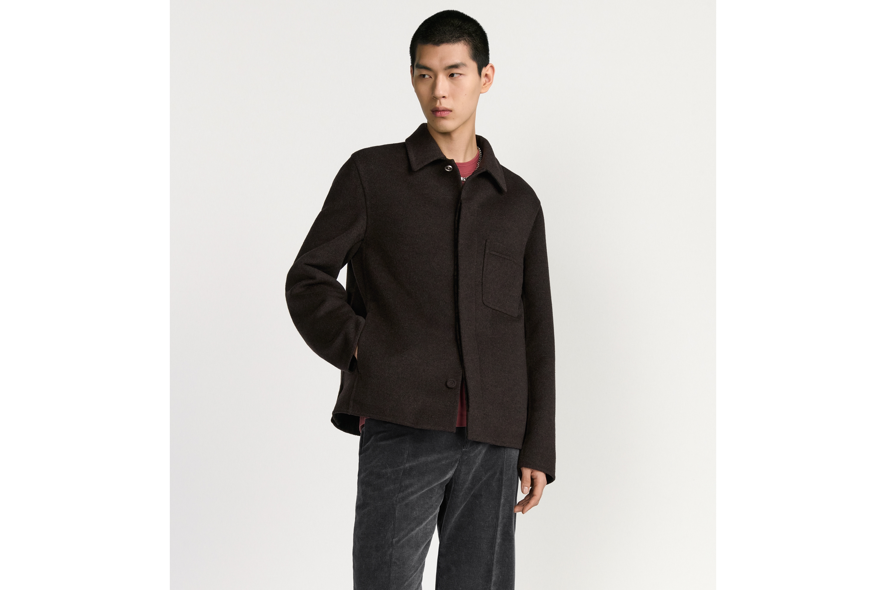 look_image_alt_prefix Dior Icons 工装夹克 棕色双面绵羊毛和山羊绒混纺面料 E01