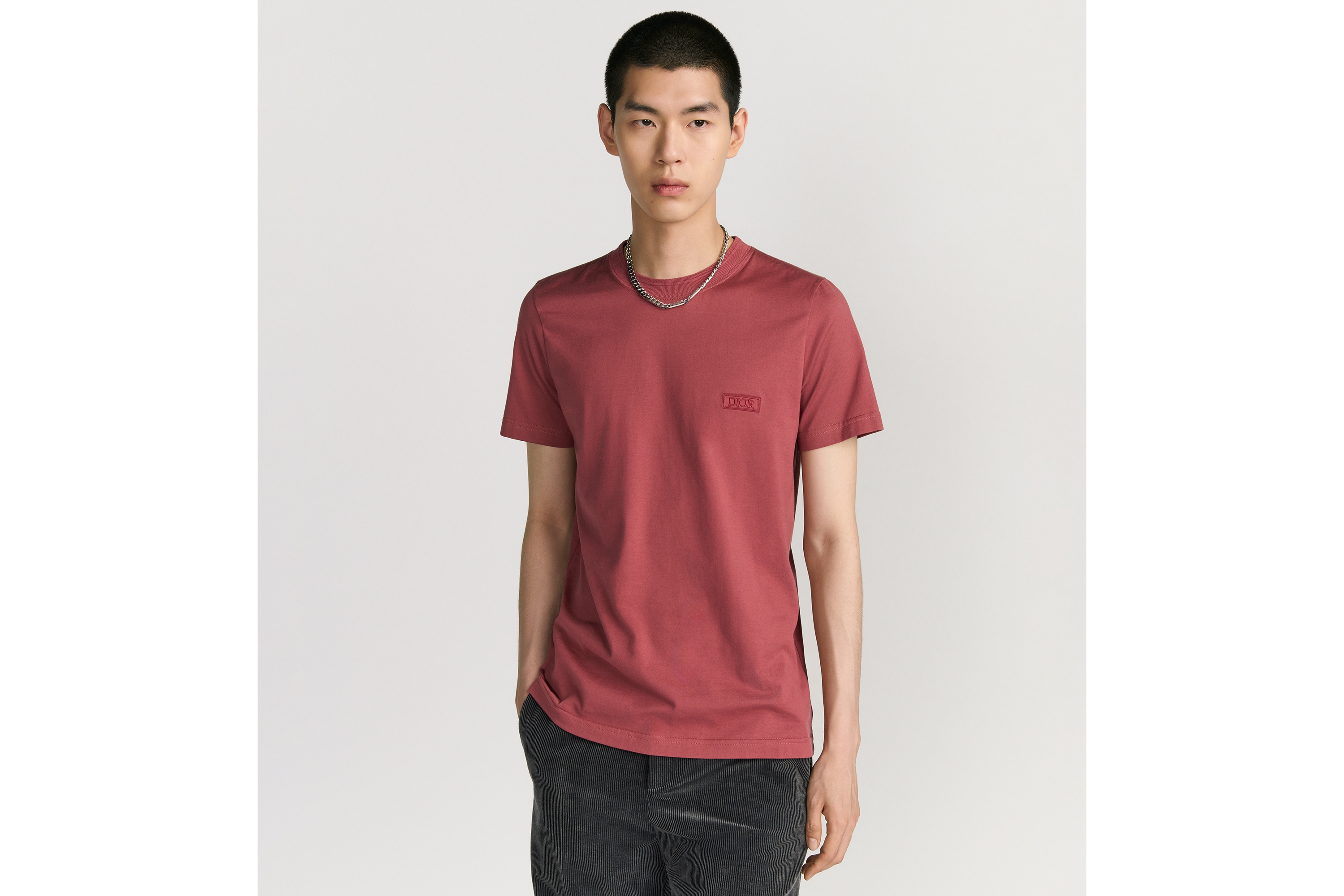 look_image_alt_prefix Dior Icons 常规版型 T 恤 粉色海岛棉质平纹针织面料 E07