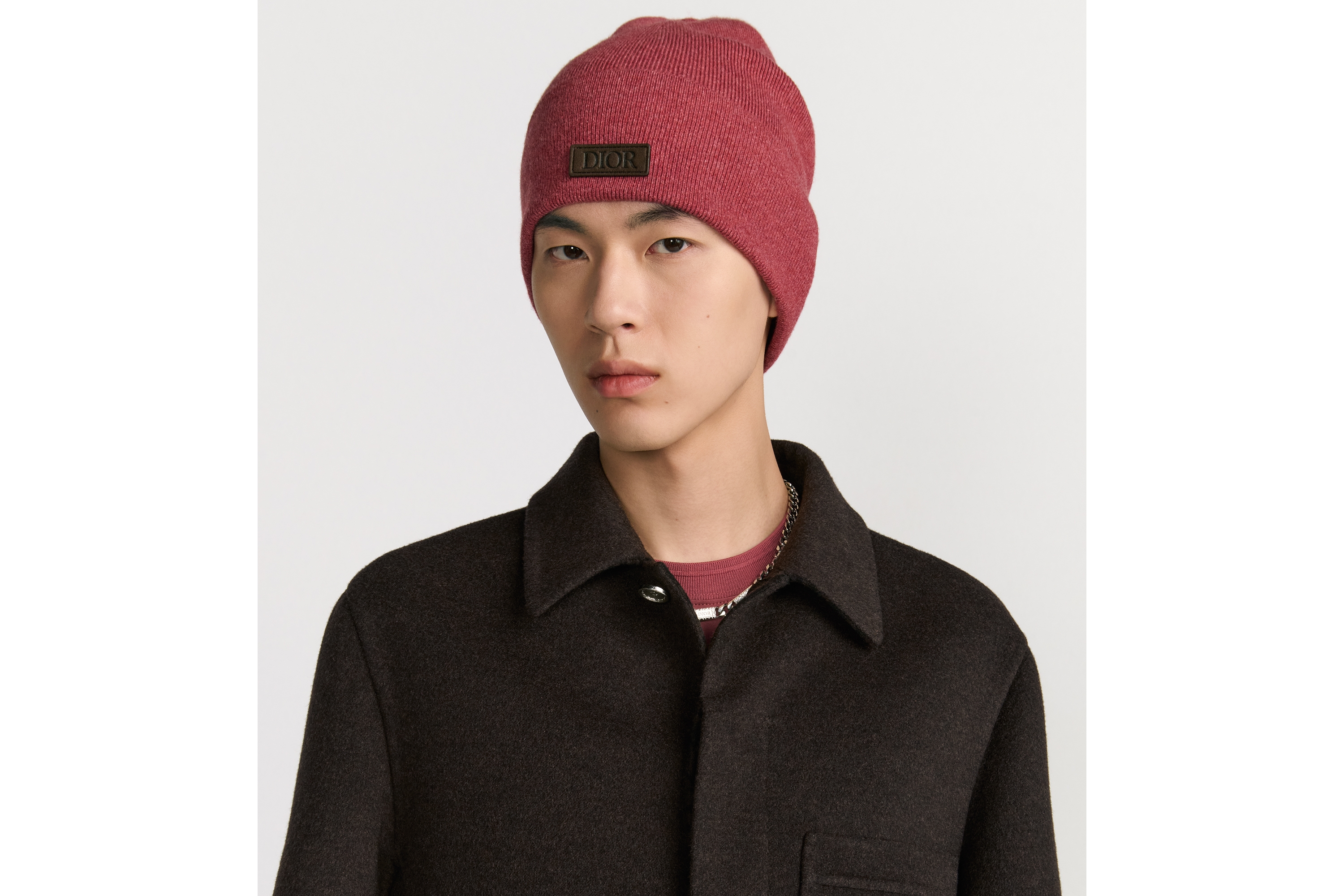 Dior Icons 针织帽 红色山羊绒混纺面料 E26