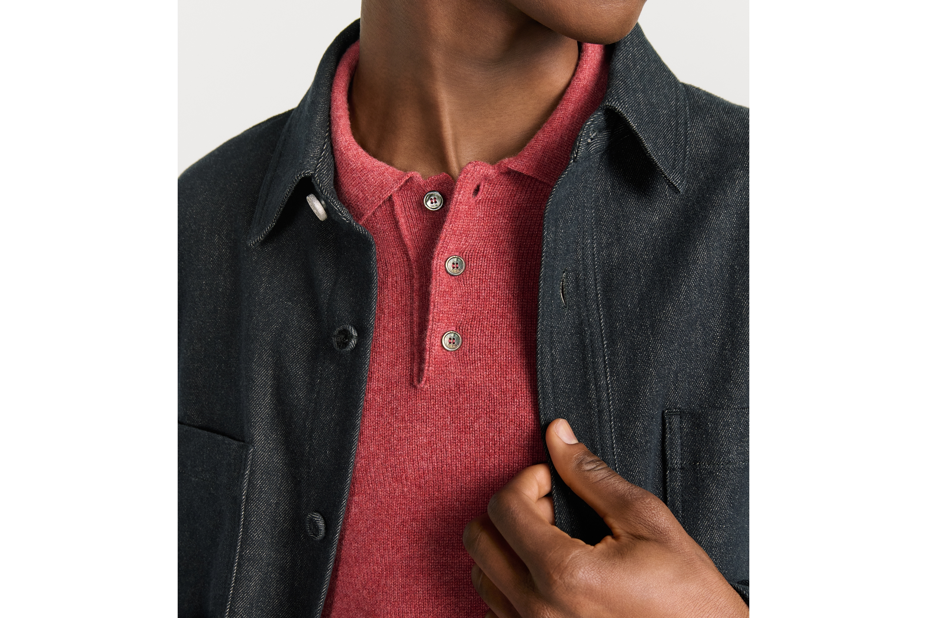 look_image_alt_prefix Dior Icons 外套衬衫 海军蓝色棉质混纺斜纹面料 E04