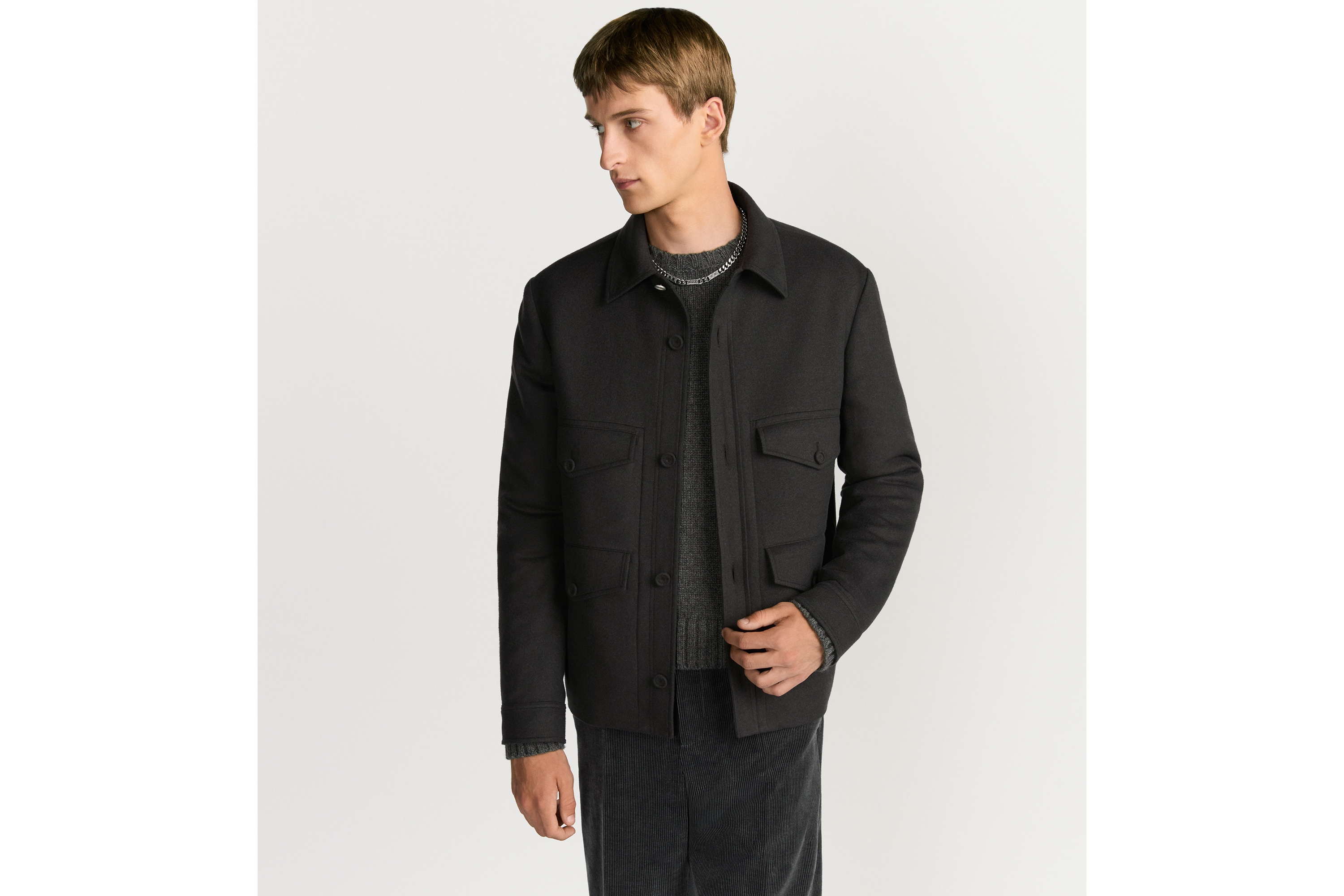 look_image_alt_prefix Dior Icons 猎装风格夹克 棕色山羊绒混纺面料 E01