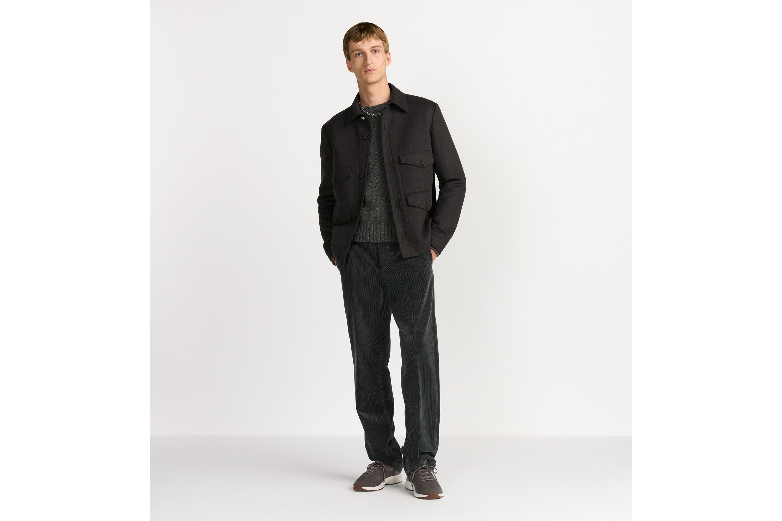 look_image_alt_prefix Dior Icons 长裤 灰色棉质混纺灯芯绒 E02