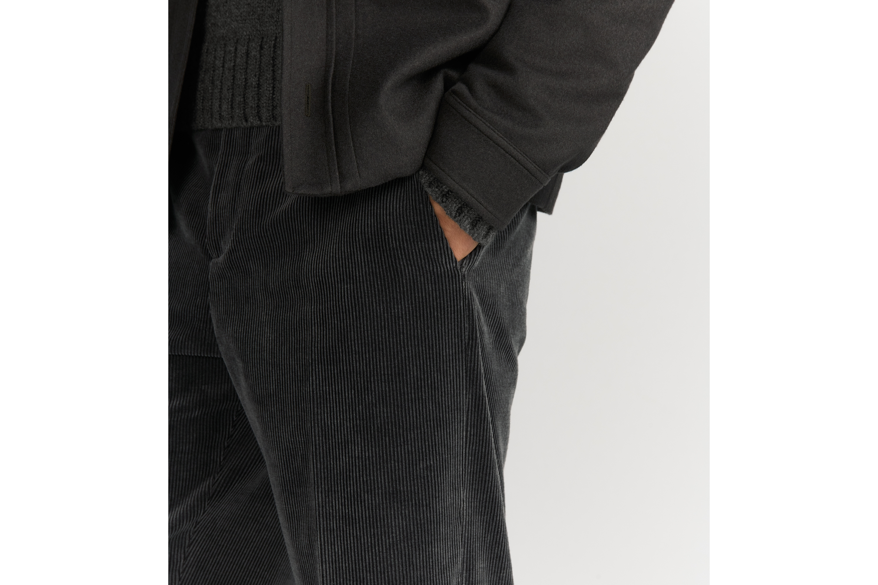 look_image_alt_prefix Dior Icons 长裤 灰色棉质混纺灯芯绒 E16