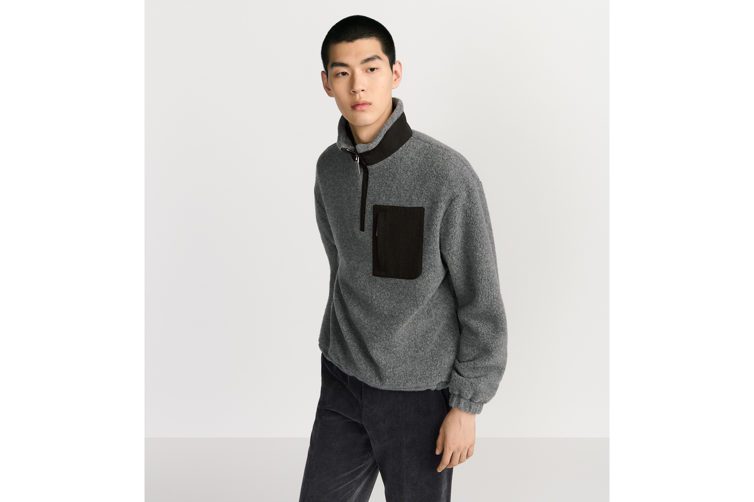 Dior Icons 卫衣 灰色山羊绒和绵羊毛混纺起绒面料 E07