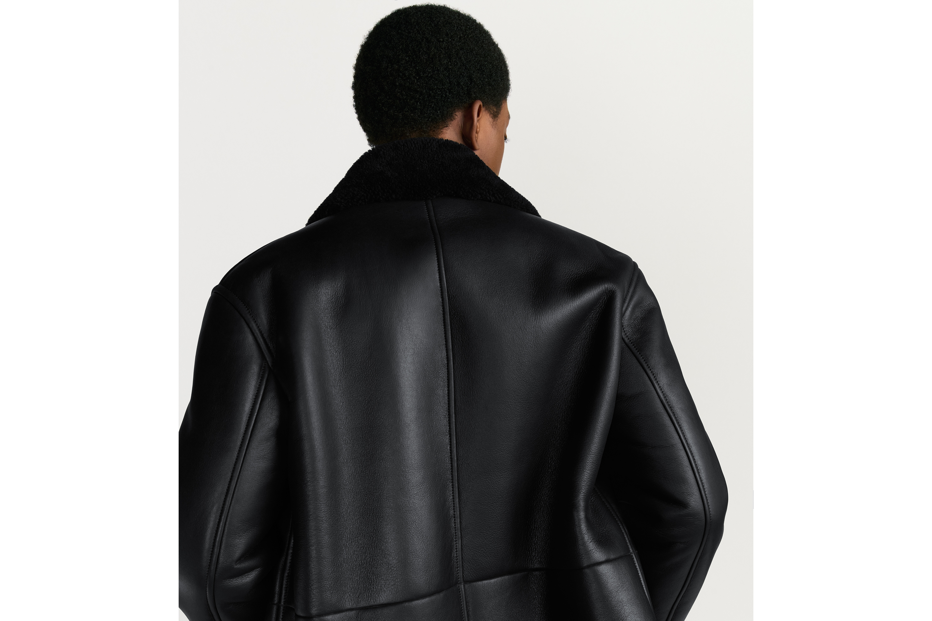 Dior Icons 派克大衣 黑色羊皮革皮毛一体 E03