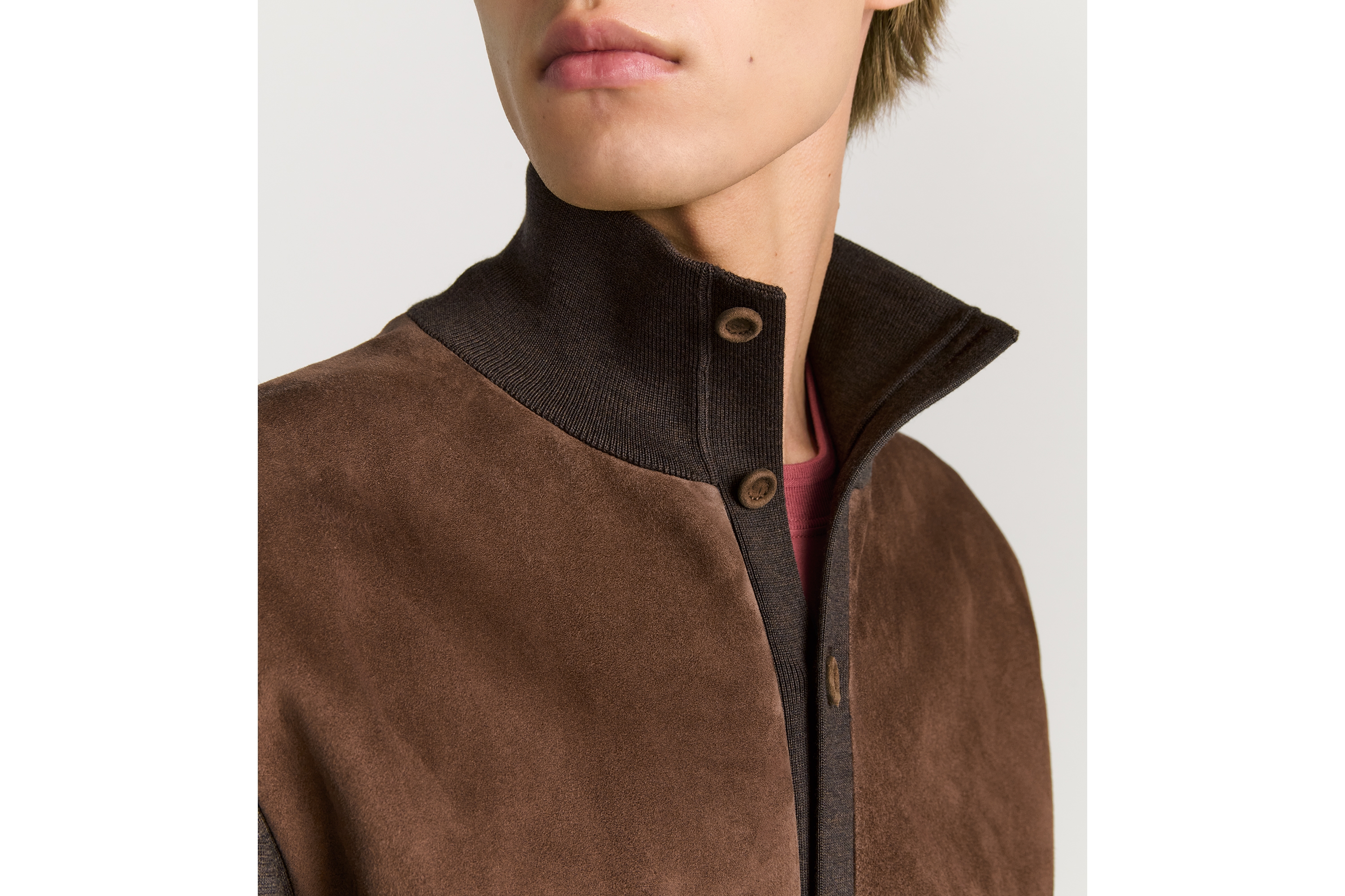 Dior Icons 开衫 棕色绵羊毛针织面料和羊皮革 E04