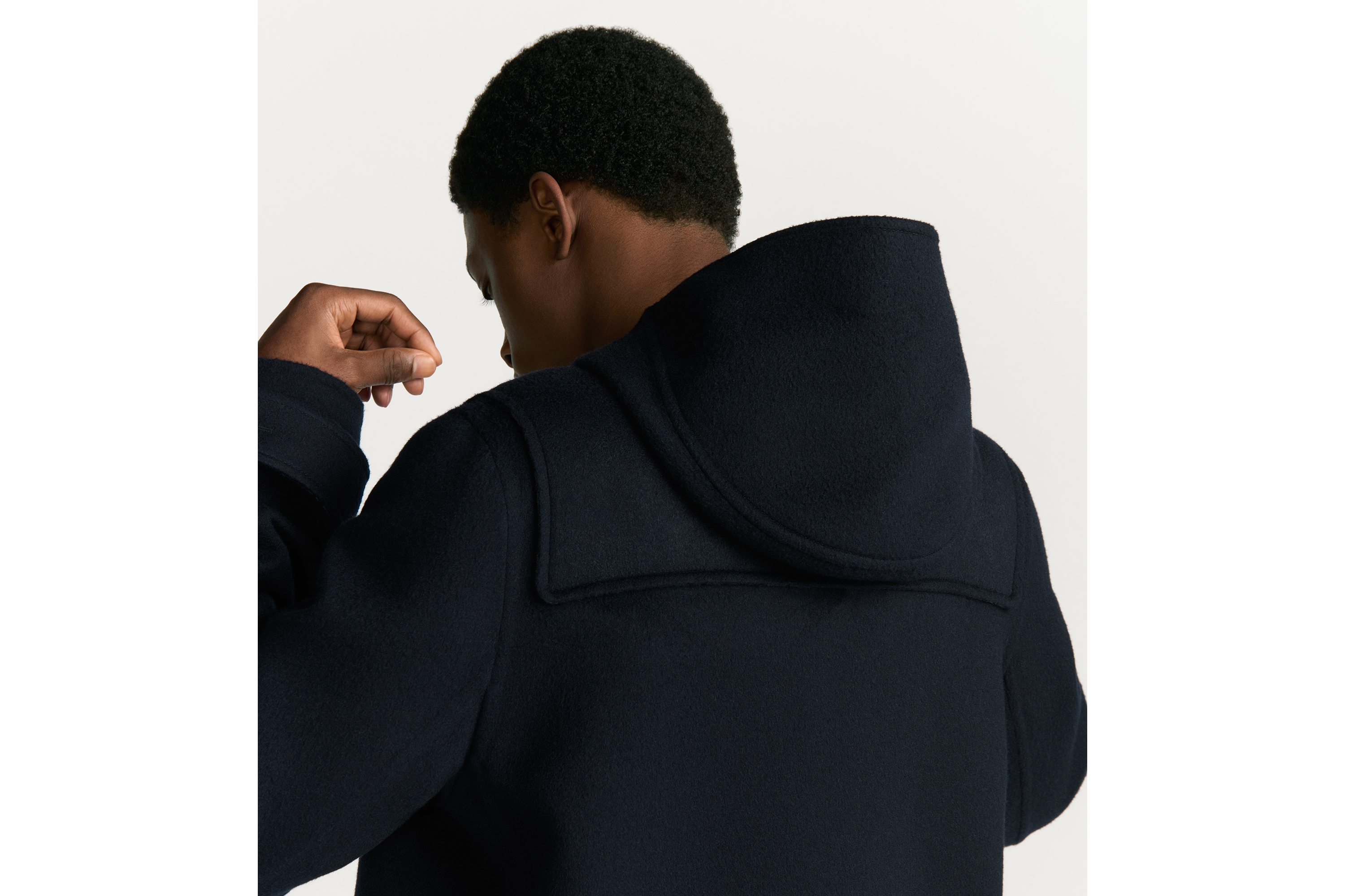 Dior Icons 牛角扣大衣 蓝色双面绵羊毛和山羊绒混纺面料 E03