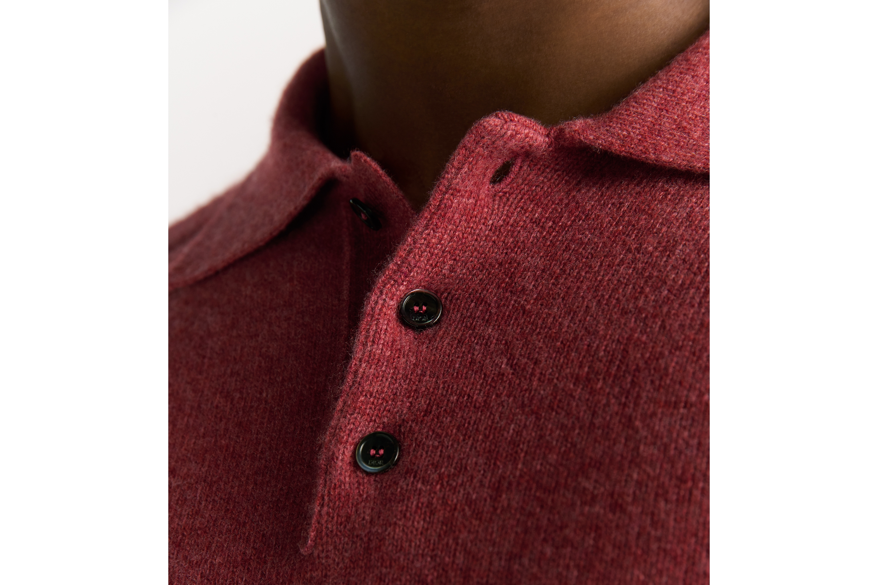 look_image_alt_prefix Dior Icons 长袖 Polo 衫 粉色山羊绒平纹针织面料 E10