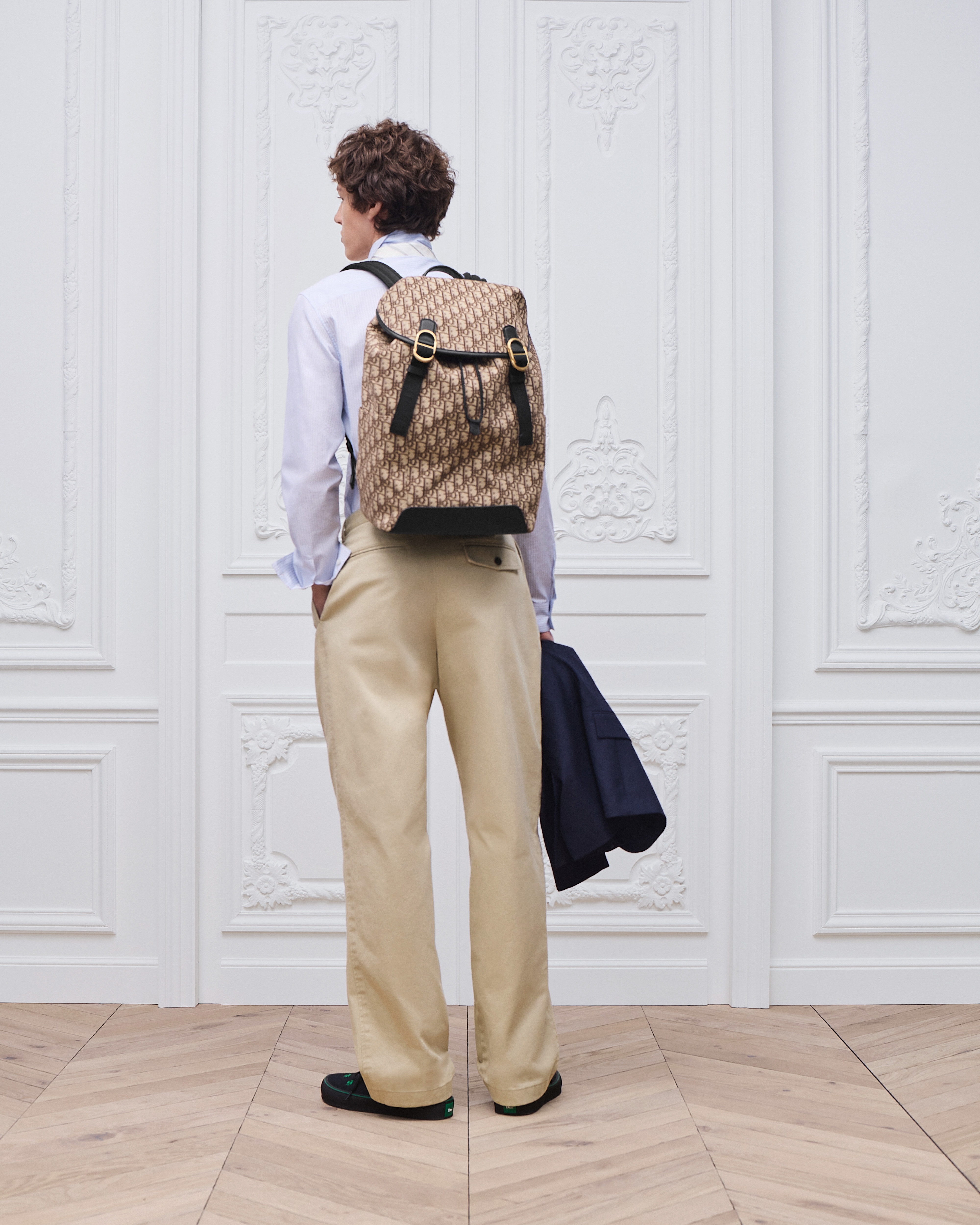 look_image_alt_prefix Dior Jett 翻盖双肩背包 棕色 Oblique 印花面料 E21