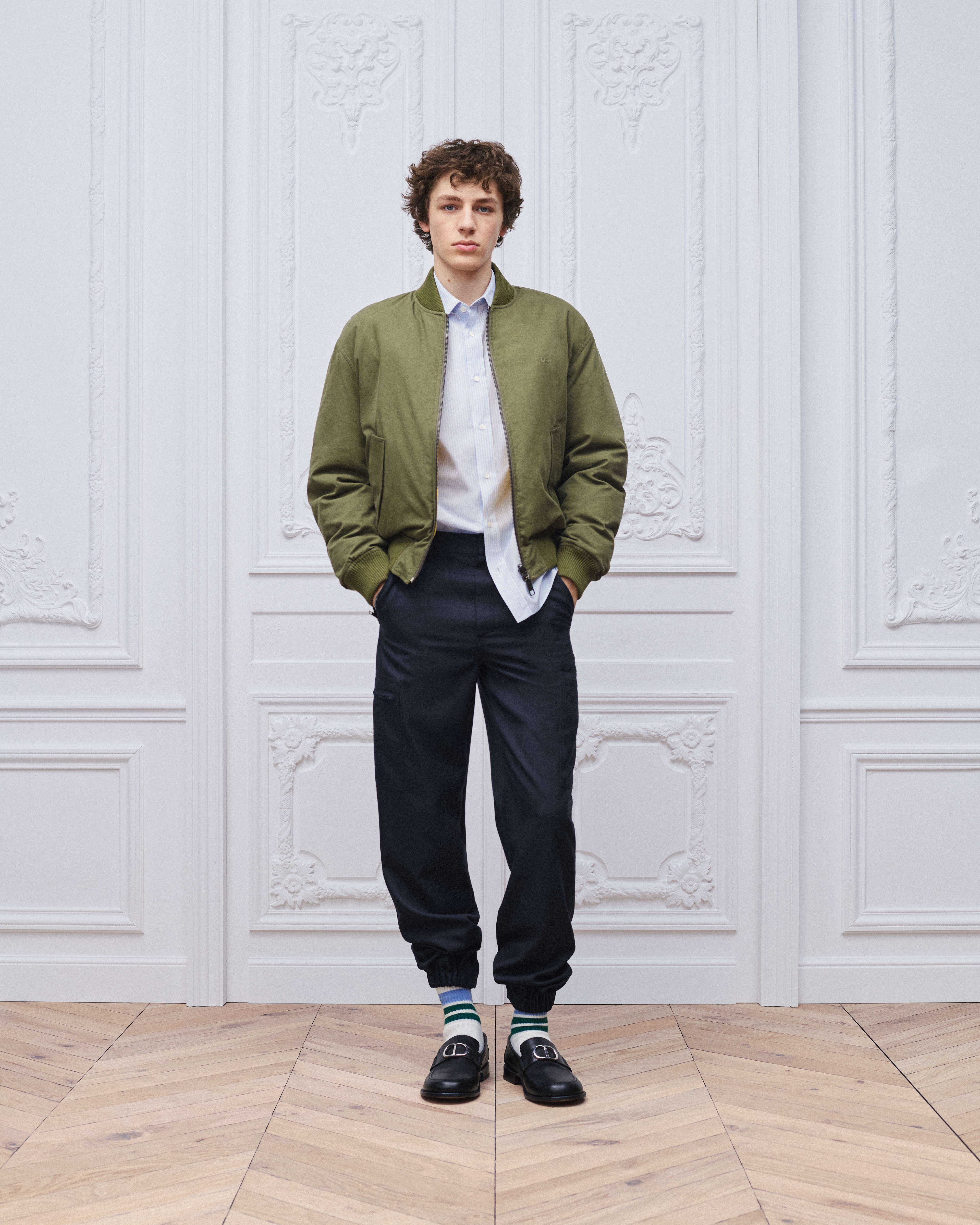 双面羽绒飞行员夹克 绿色棉质混纺面料 Book Cover 图案 E02