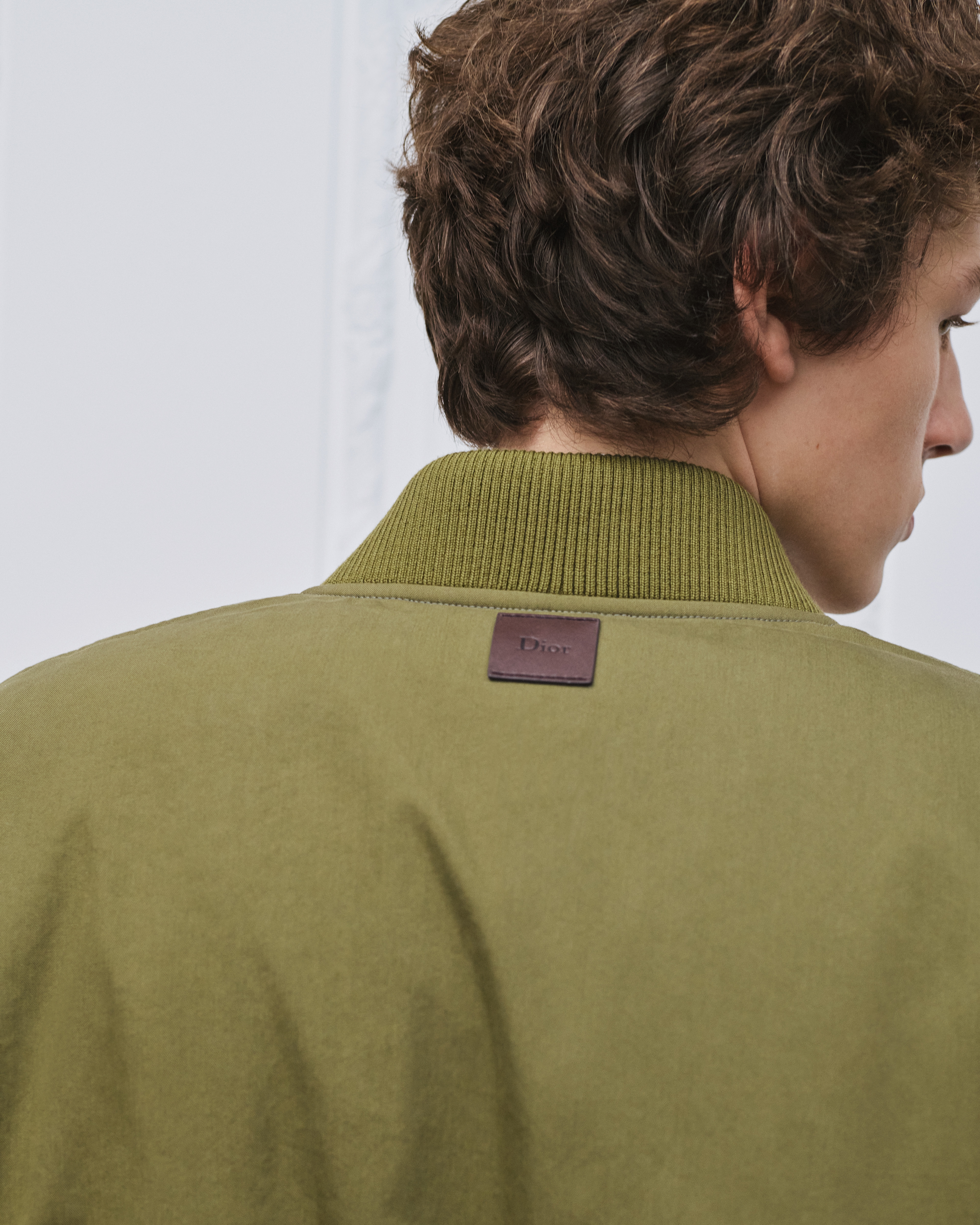 双面飞行员夹克 绿色棉质混纺面料 Book Cover 图案刺绣 E04