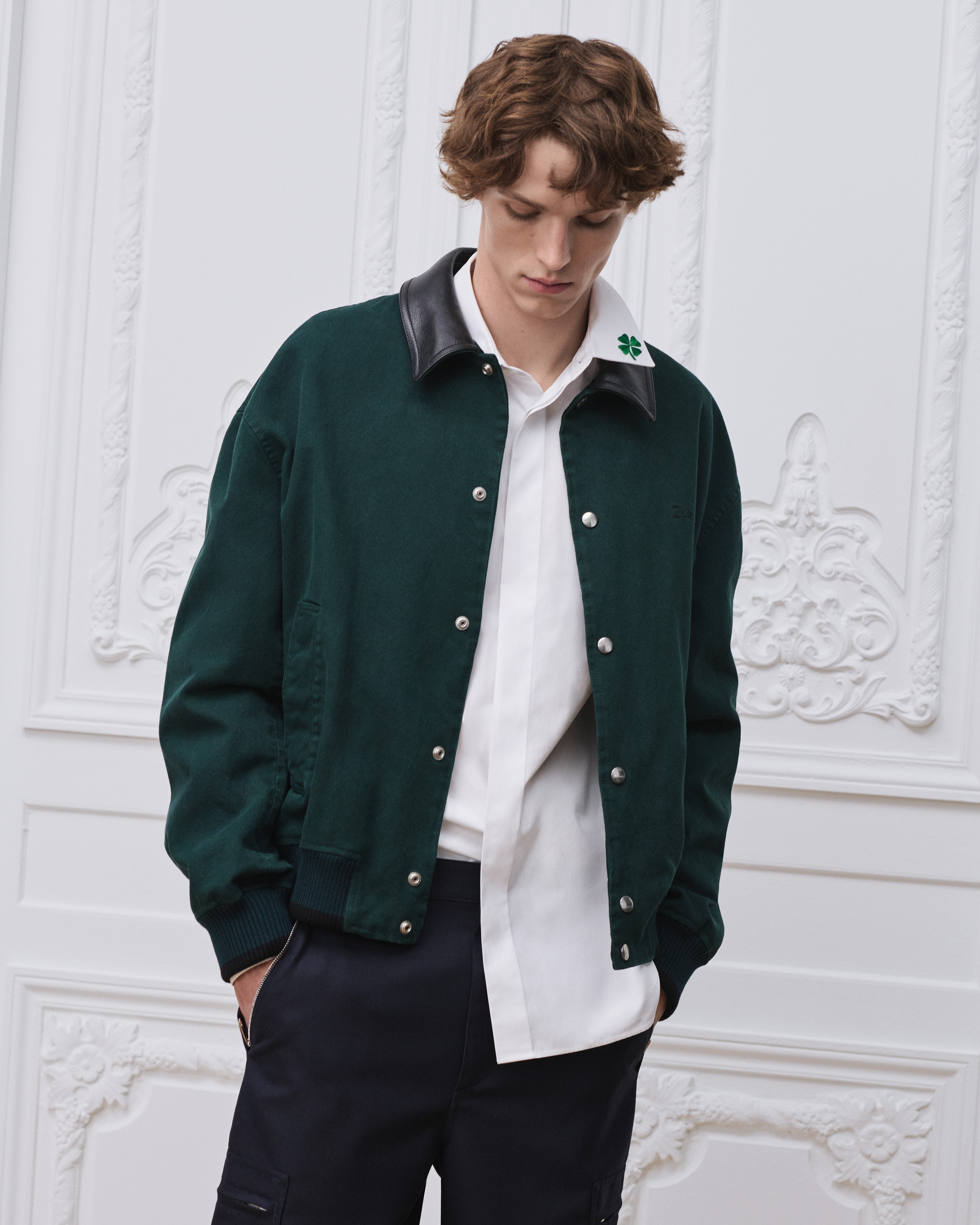 look_image_alt_prefix Dior Ingrid 短夹克 绿色棉质斜纹面料 E01