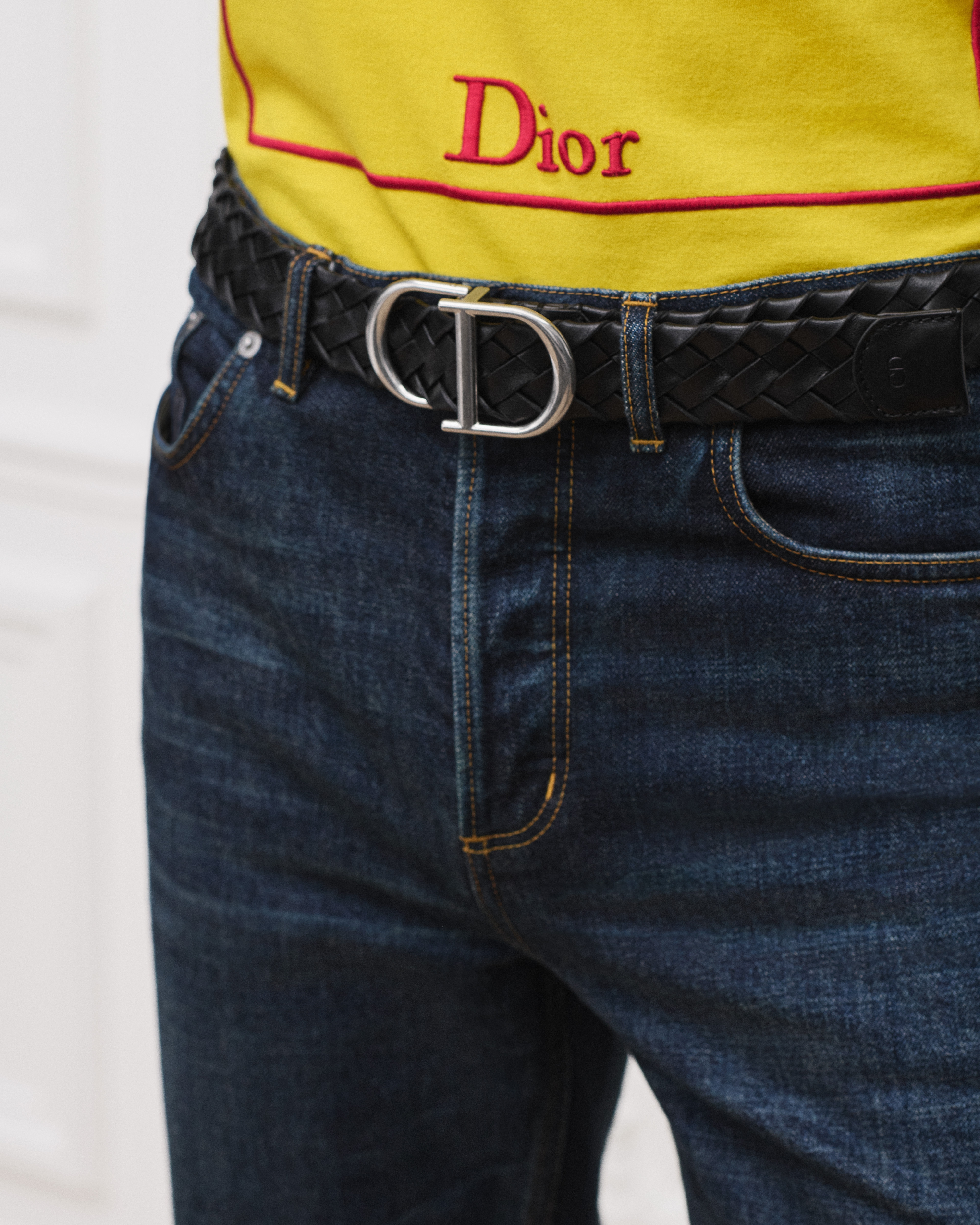 look_image_alt_prefix CD 腰带 35 毫米黑色编织柔软粒面牛皮革 E46