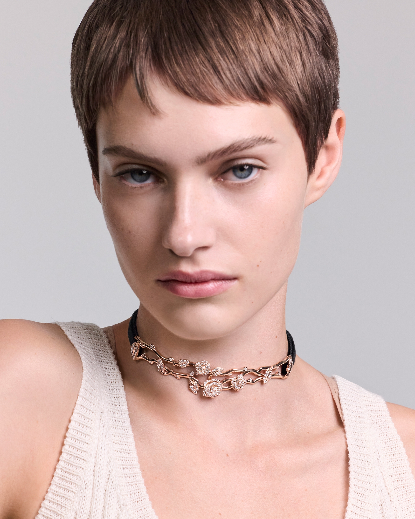 Rose Dior Bagatelle 短项链 玫瑰色 18K 金和钻石 E01