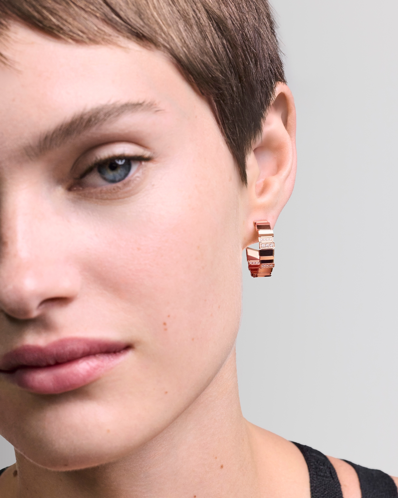 GEM DIOR 耳环 玫瑰色 18K 金和钻石 E01