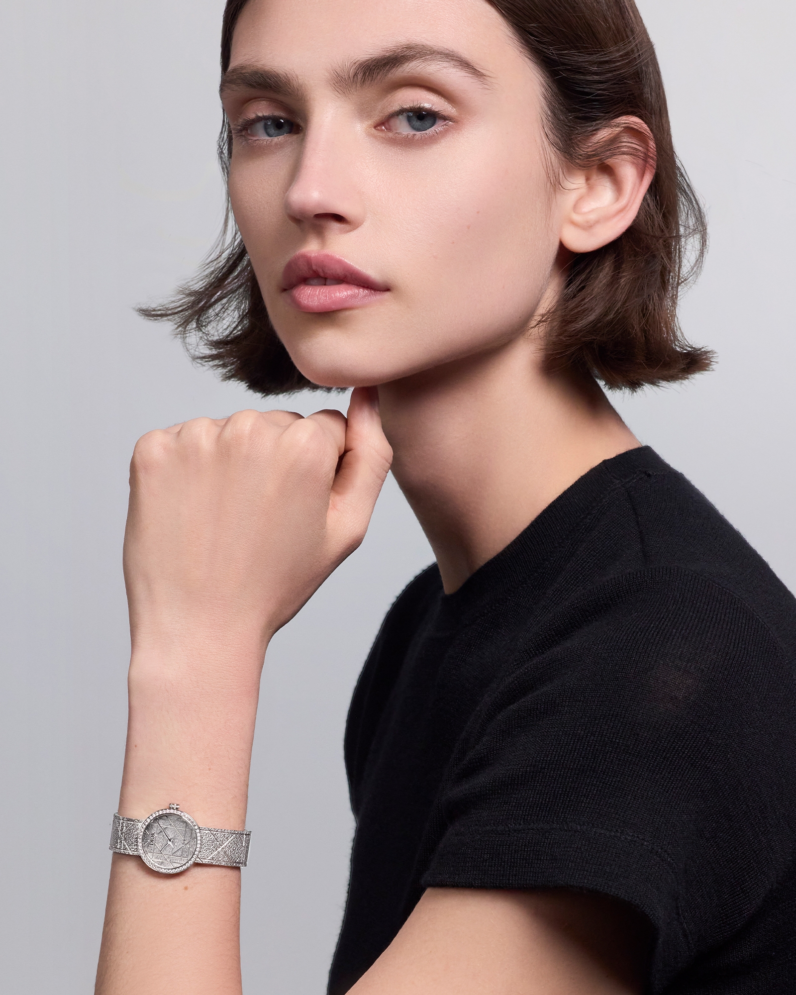 look_image_alt_prefix La D My Dior 腕表 直径 25 毫米，钢和钻石 E01