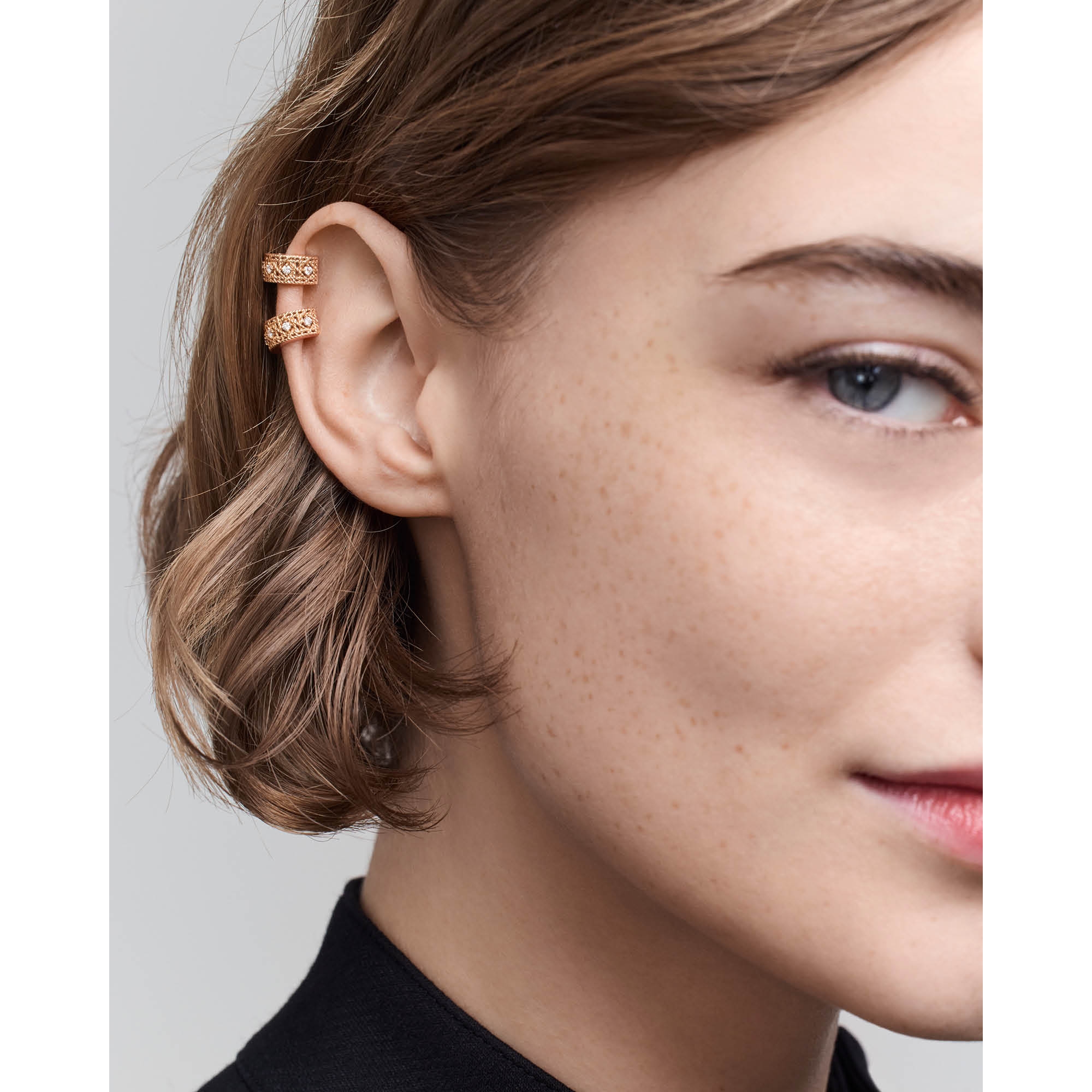 look_image_alt_prefix My Dior 单只耳饰 玫瑰色和白色 18K 金和钻石装饰 E01