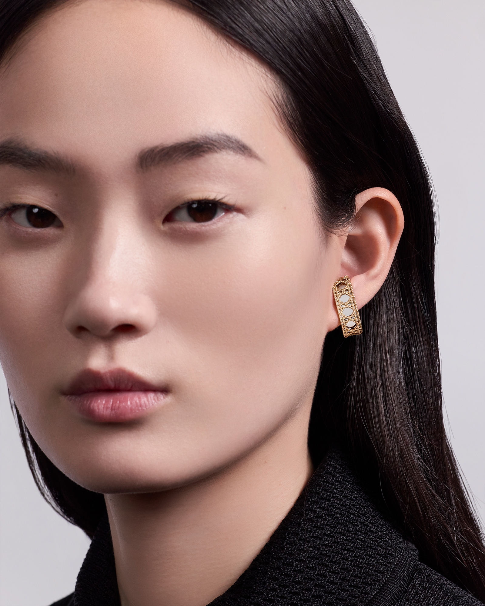 My Dior 单只耳饰 黄色 18K 金和白色 18K 金 E01