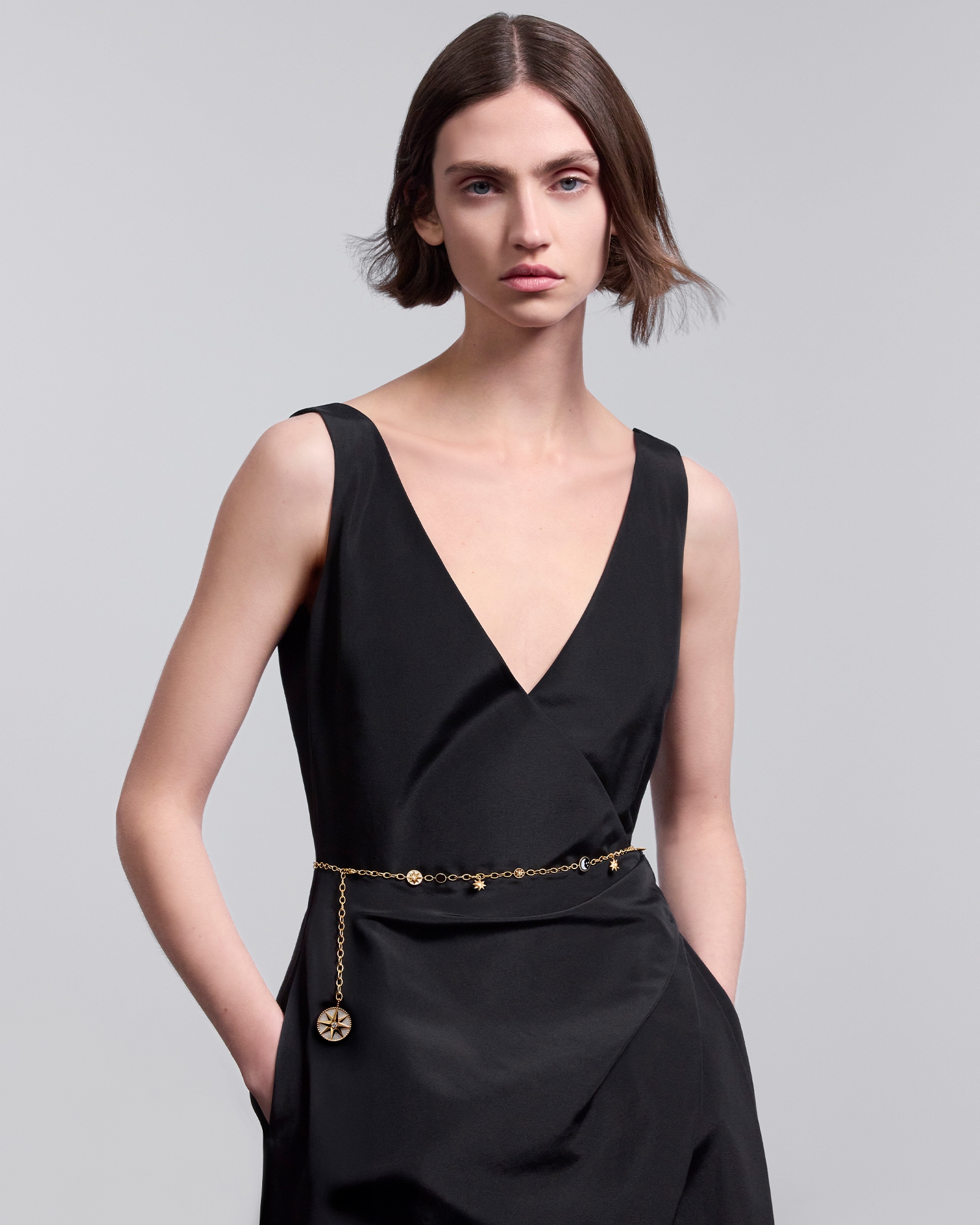 look_image_alt_prefix Rose Céleste 多用腰带 黄色 18K 金、铂金、钻石、珍珠母贝和缟玛瑙装饰 E01