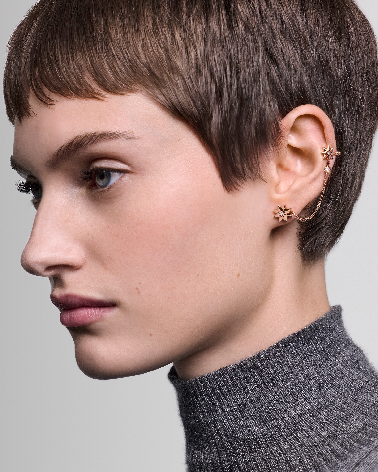 look_image_alt_prefix Étoile des Vents 单只耳环 玫瑰色 18K 金和钻石 E01