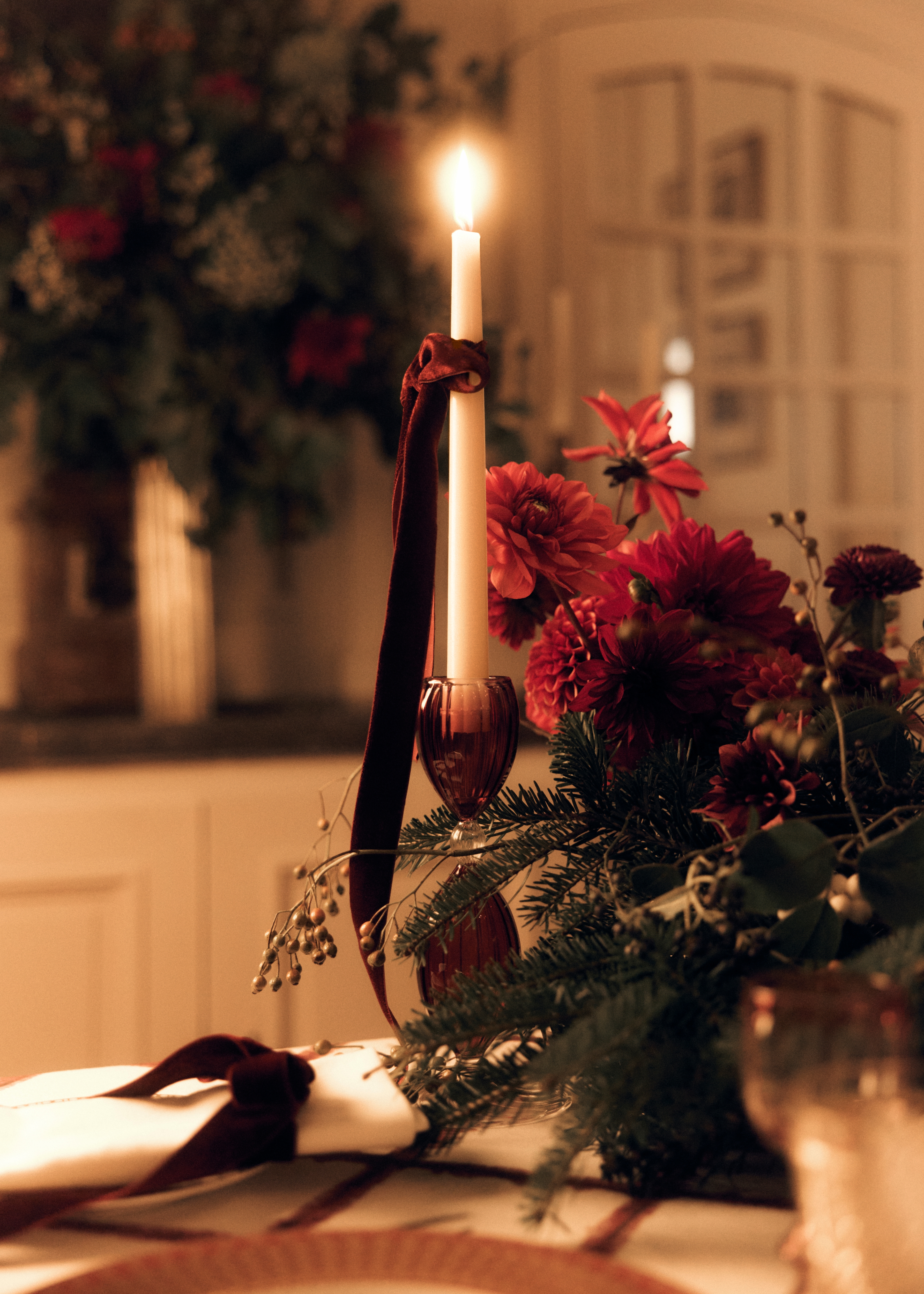 小号 Salento 烛台 红色吹制玻璃 E01