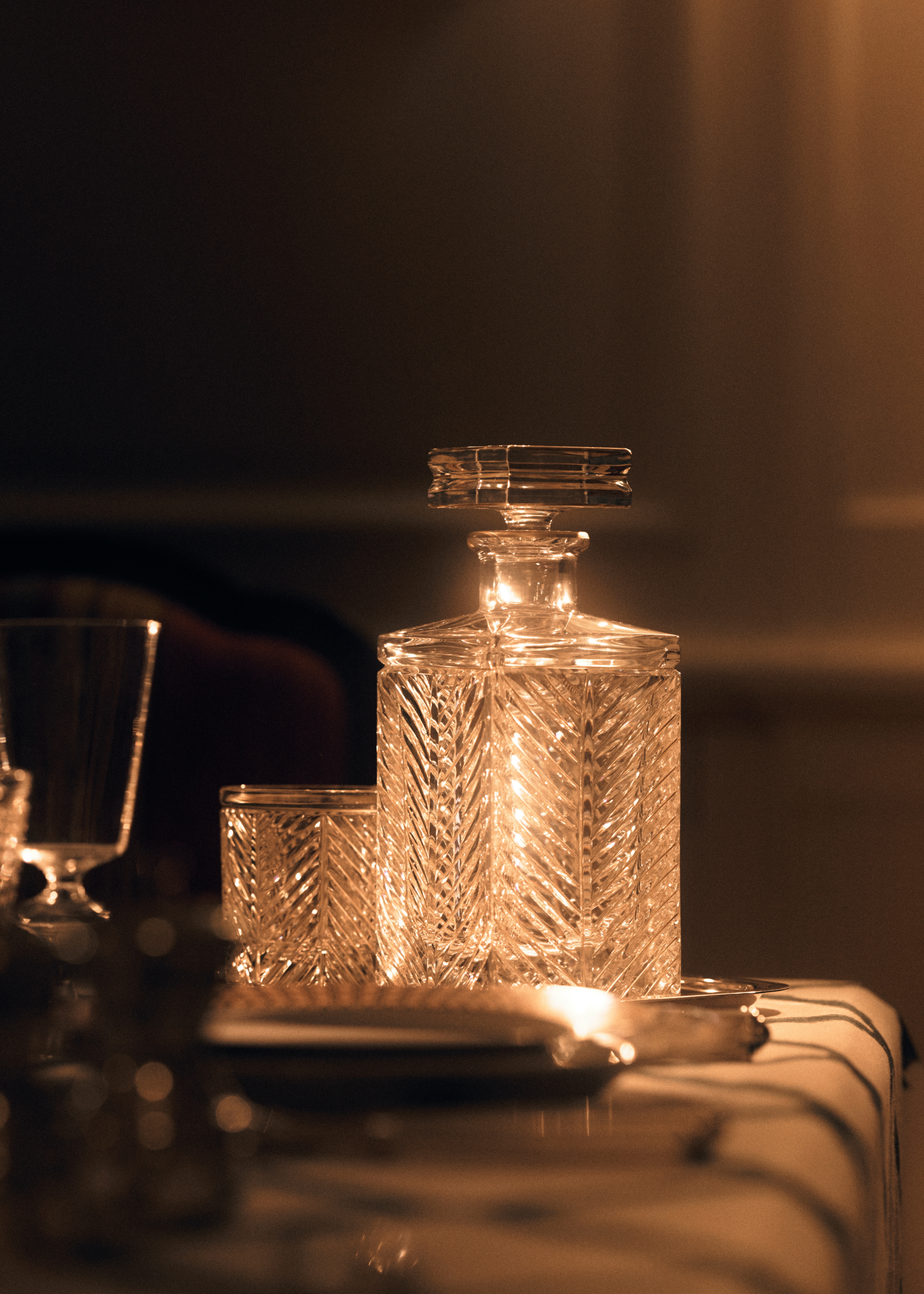 威士忌酒樽 透明仿水晶手绘风格图案 E11