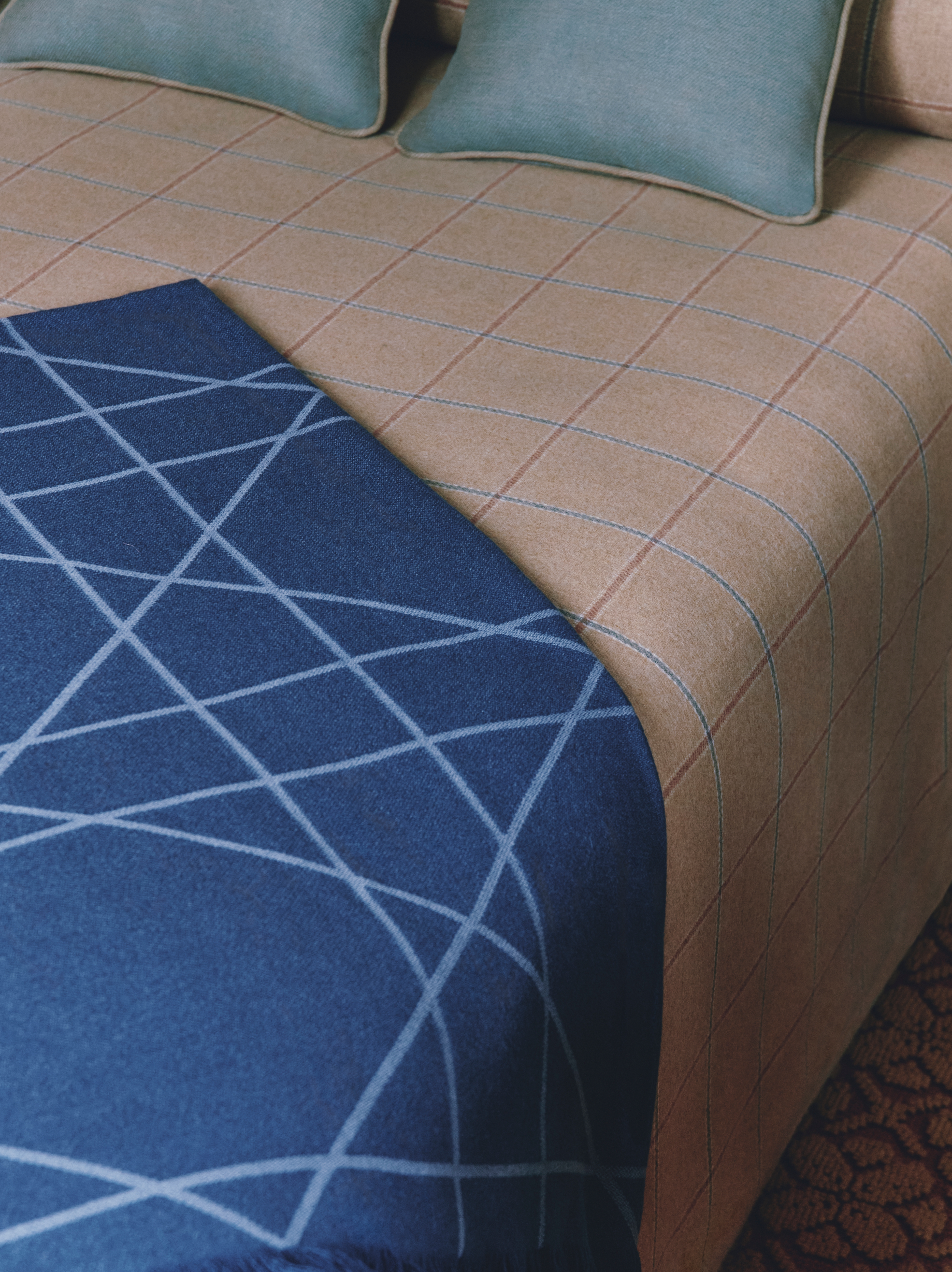 织毯 蓝色藤格纹 E01