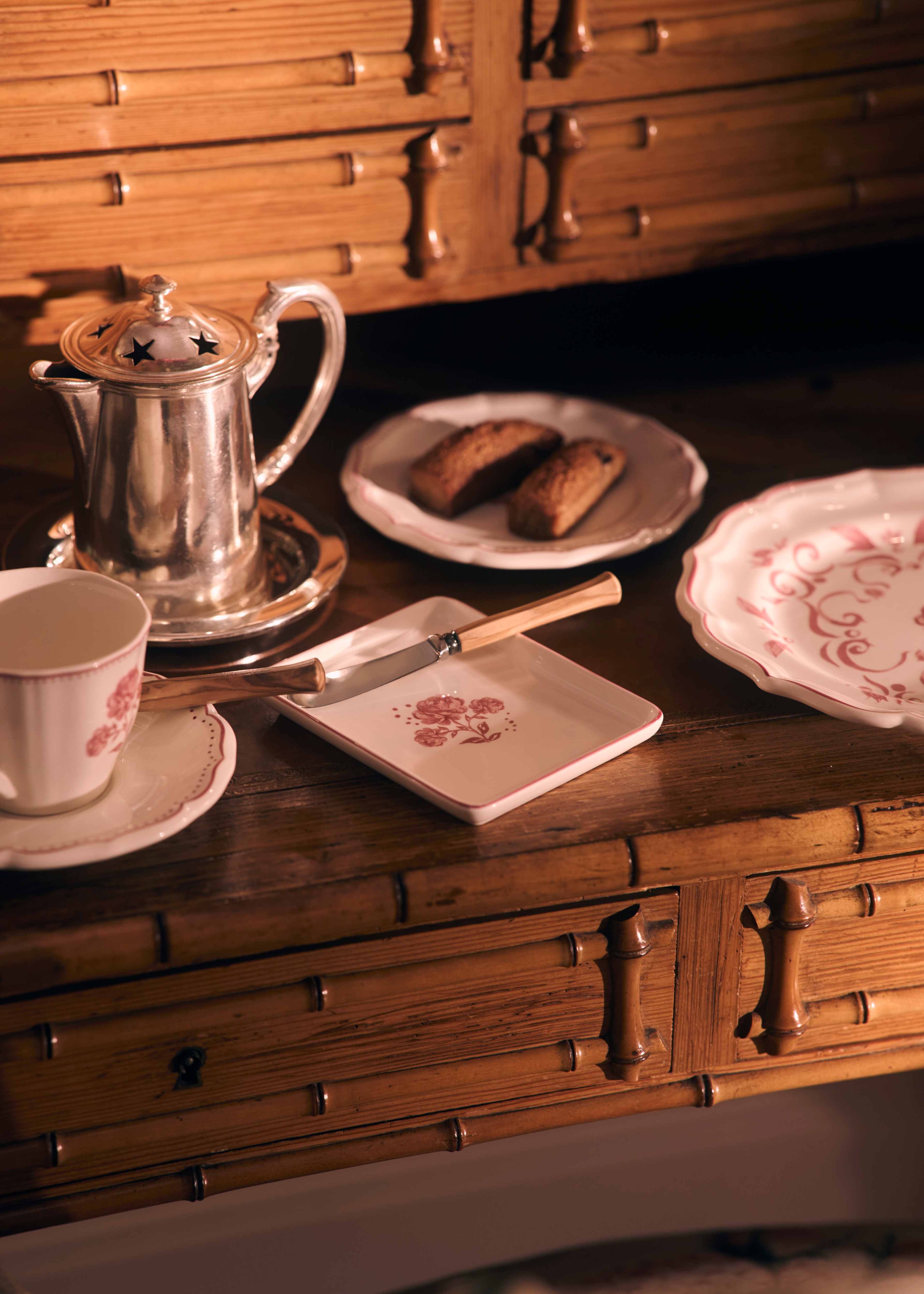 装饰托盘 陶瓷玫瑰图案 E04