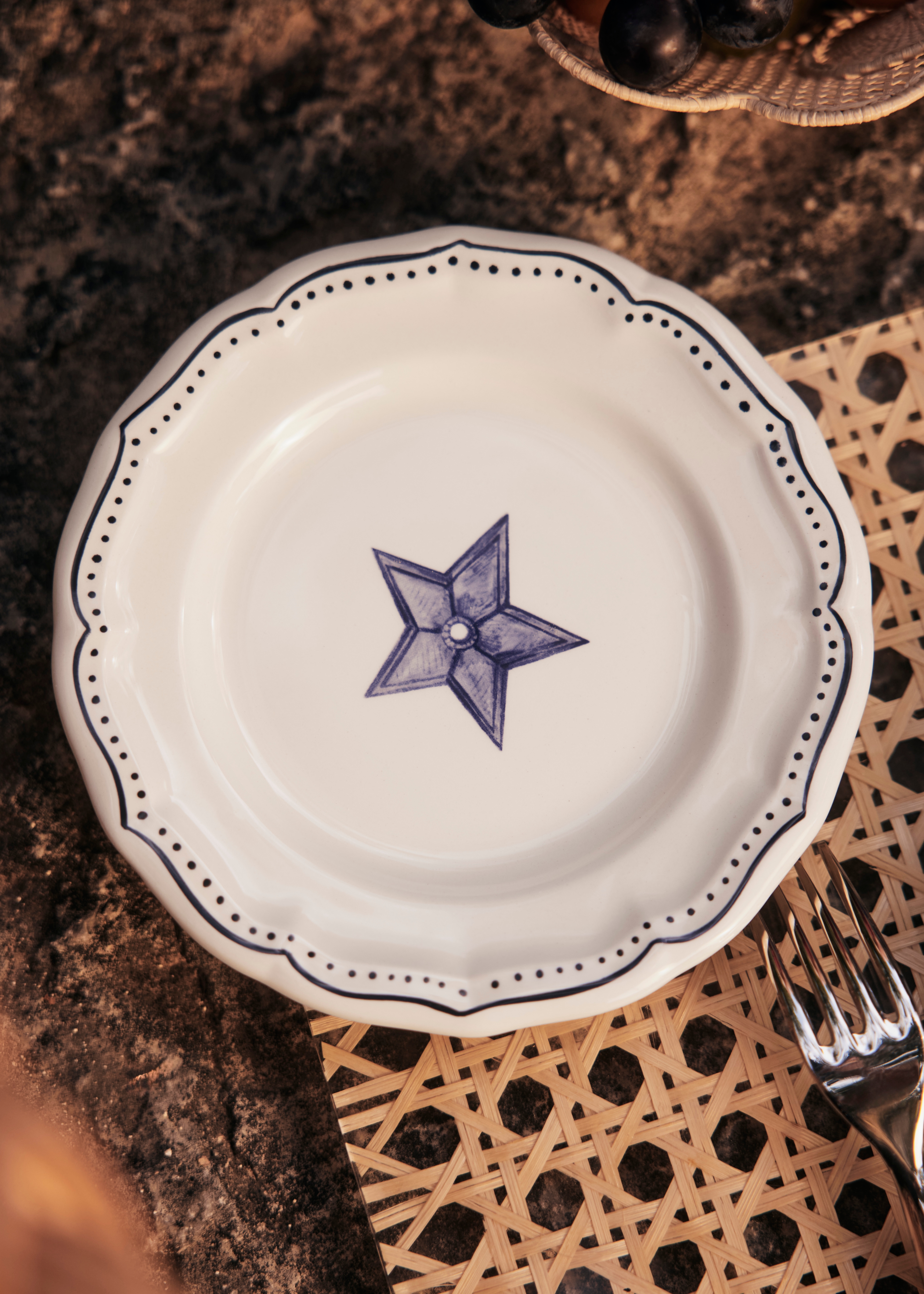 小吃碟 陶瓷星星图案 E01