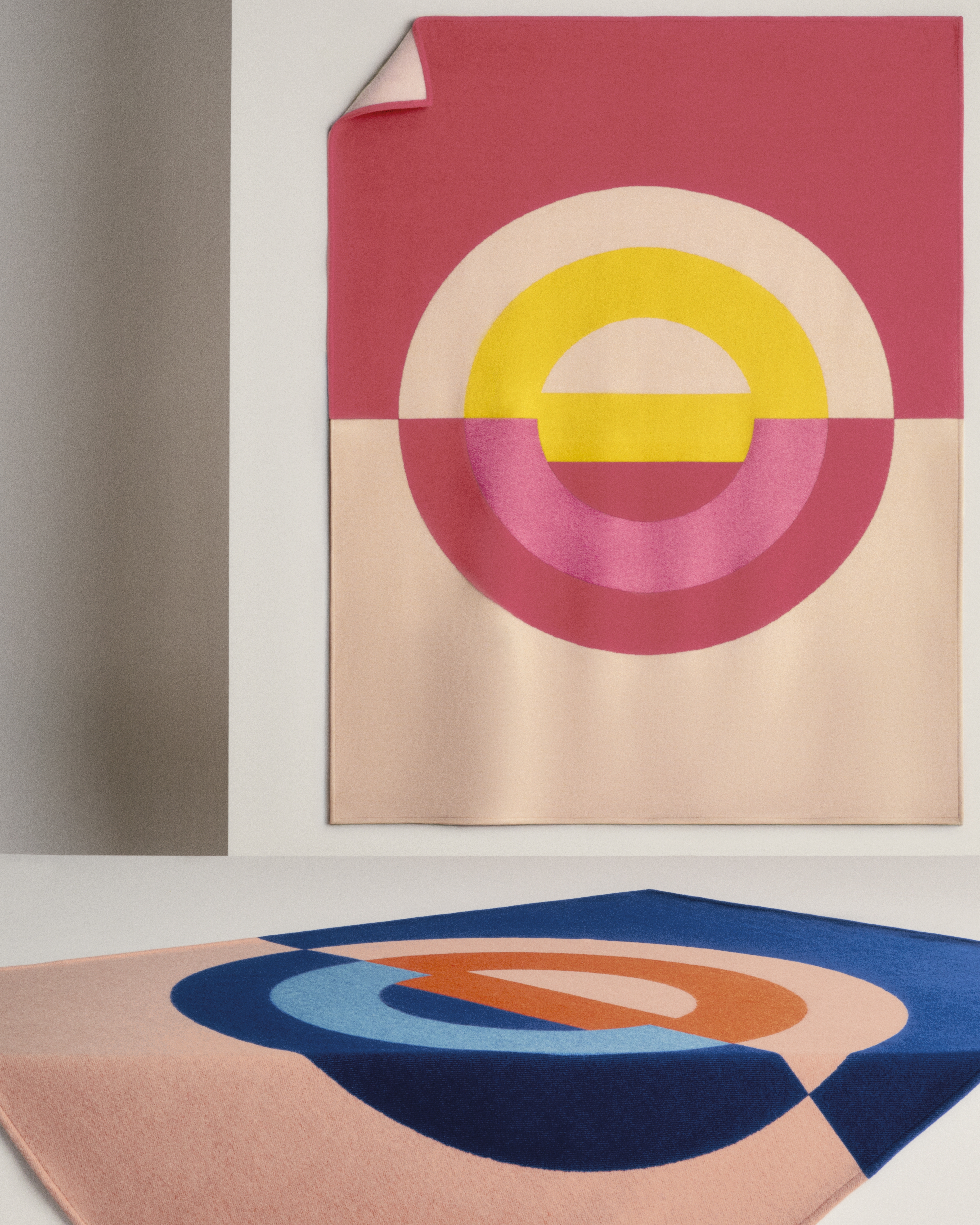 CD Entrelacés 系列织毯 粉色绵羊毛混纺面料 E07