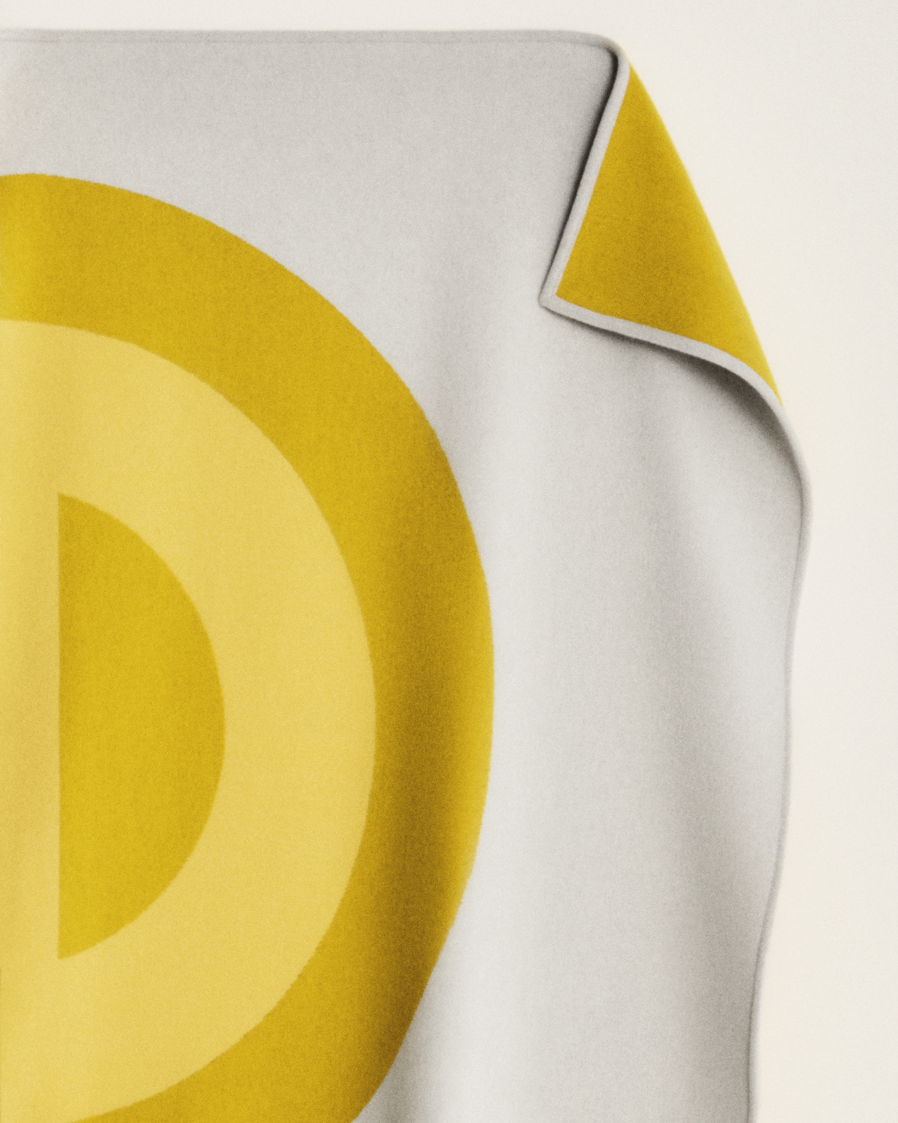 CD Entrelacés 系列织毯 黄色绵羊毛混纺面料 E09