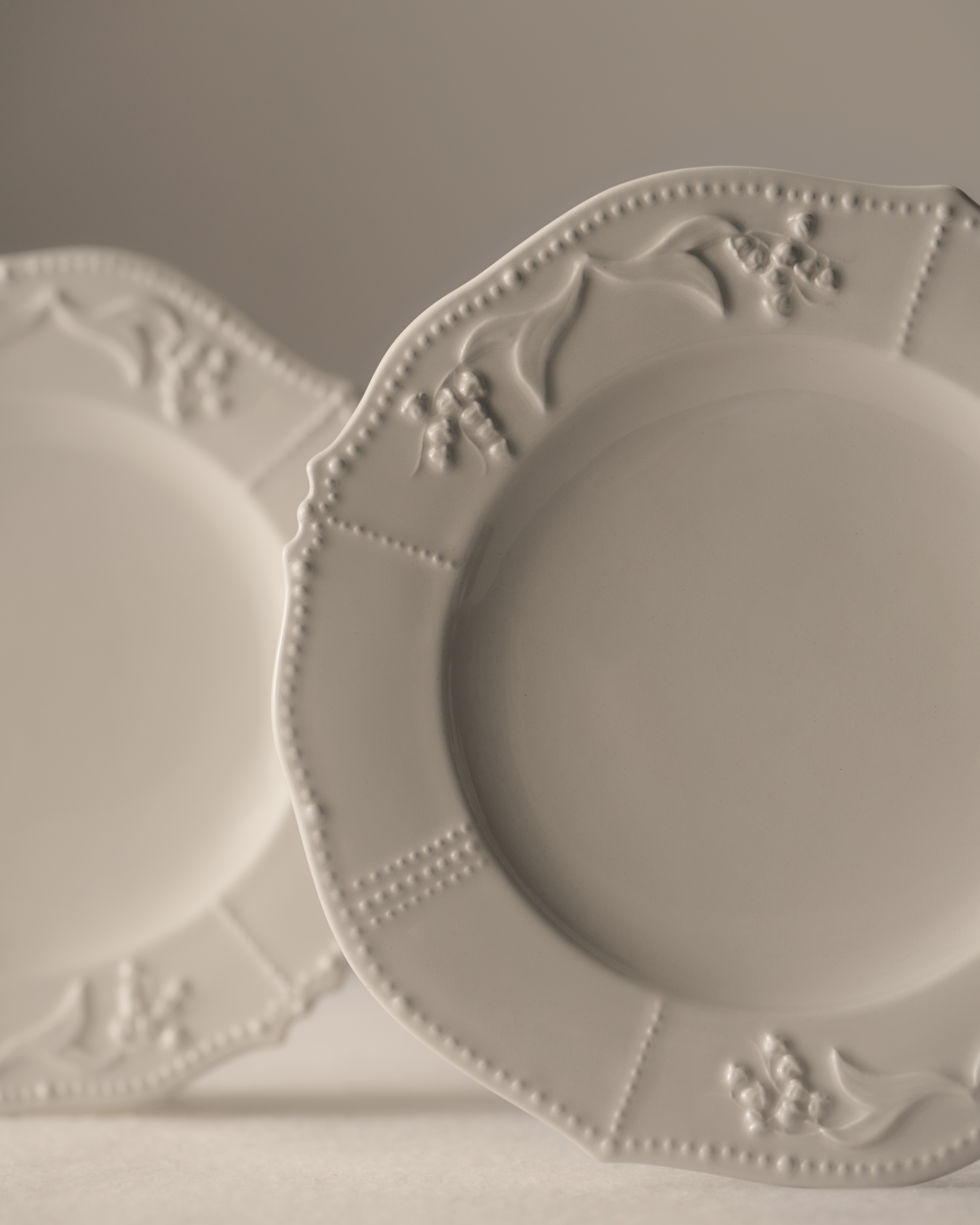 甜品碟 象牙色 Lily Dior 图案 E02