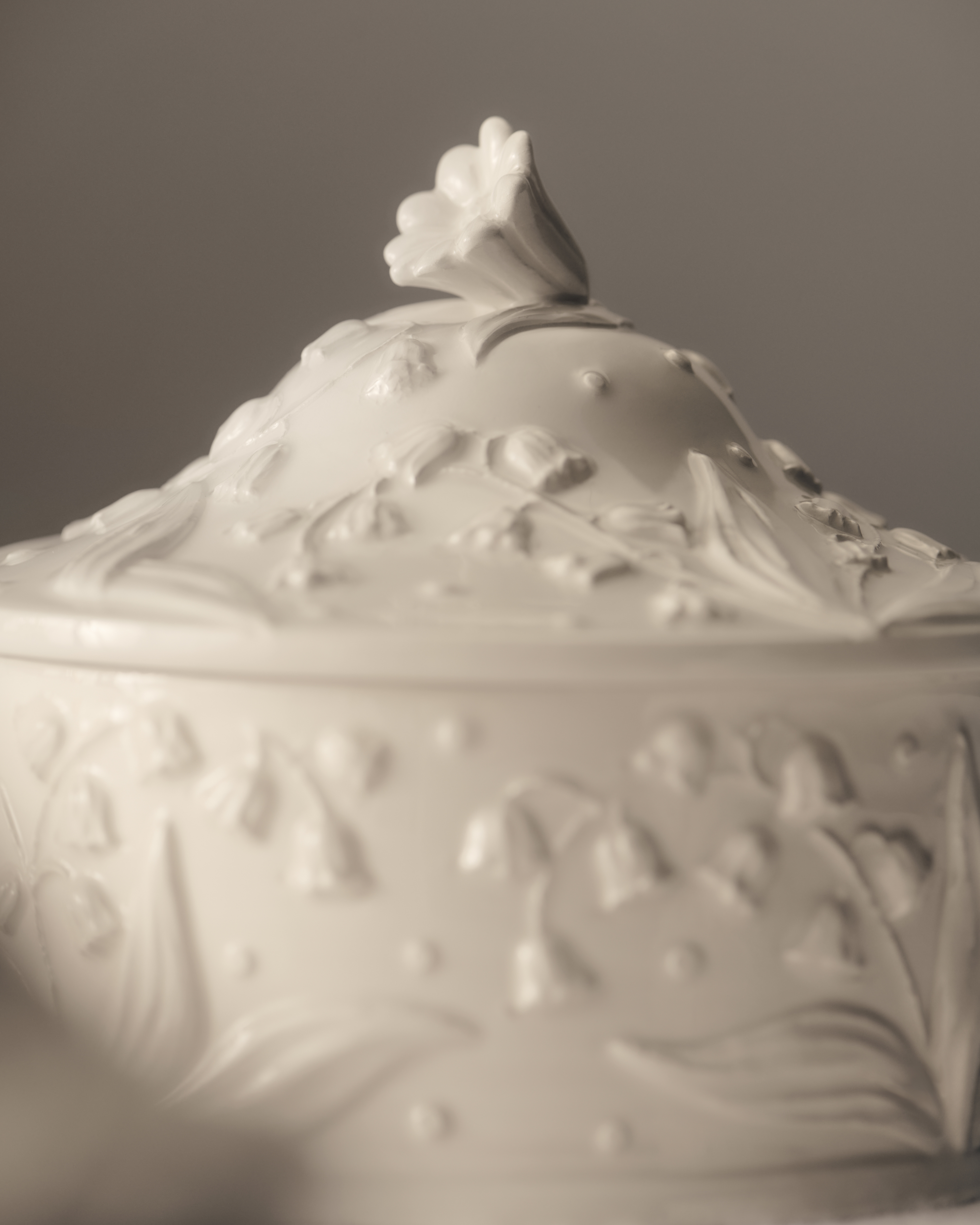 look_image_alt_prefix 大号装饰盒 白色陶瓷 Lily Dior 凸起图案 E03