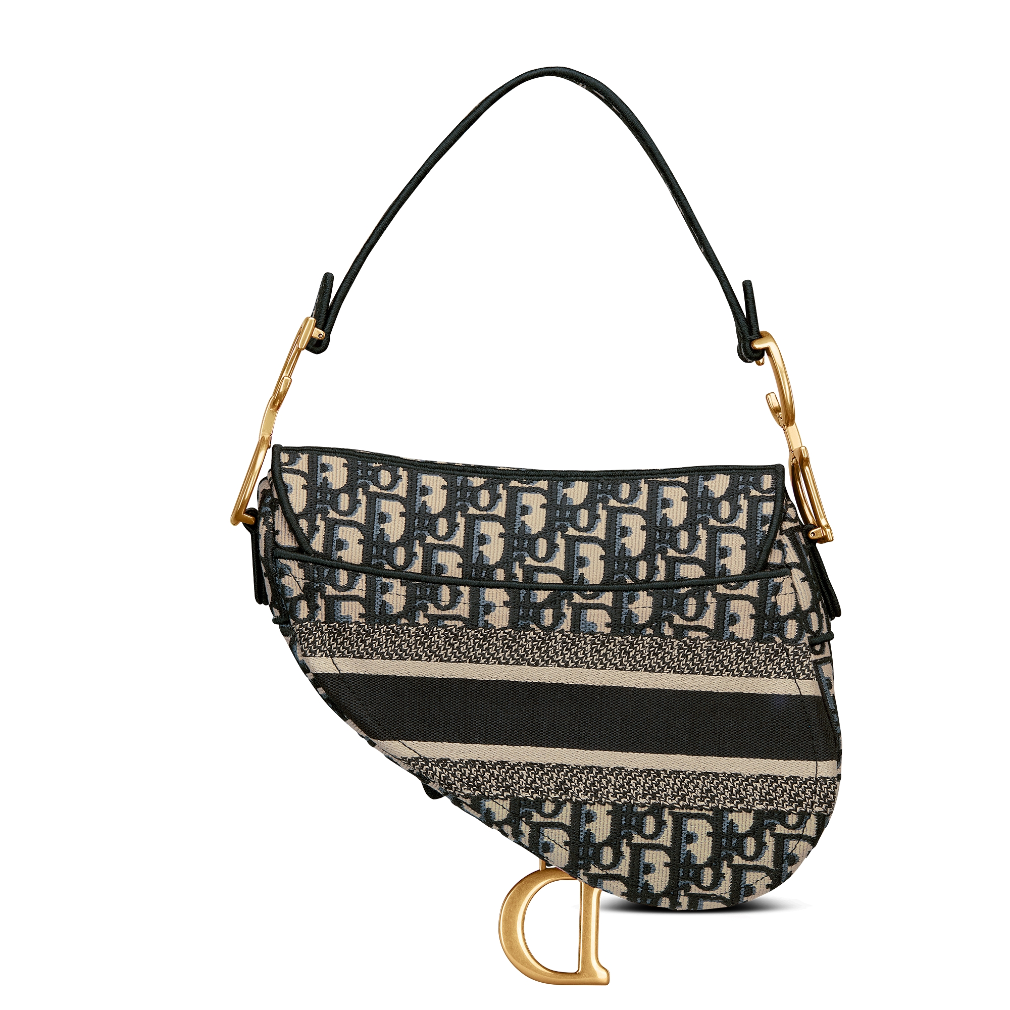 马鞍包 蓝色 Oblique 印花刺绣 E08