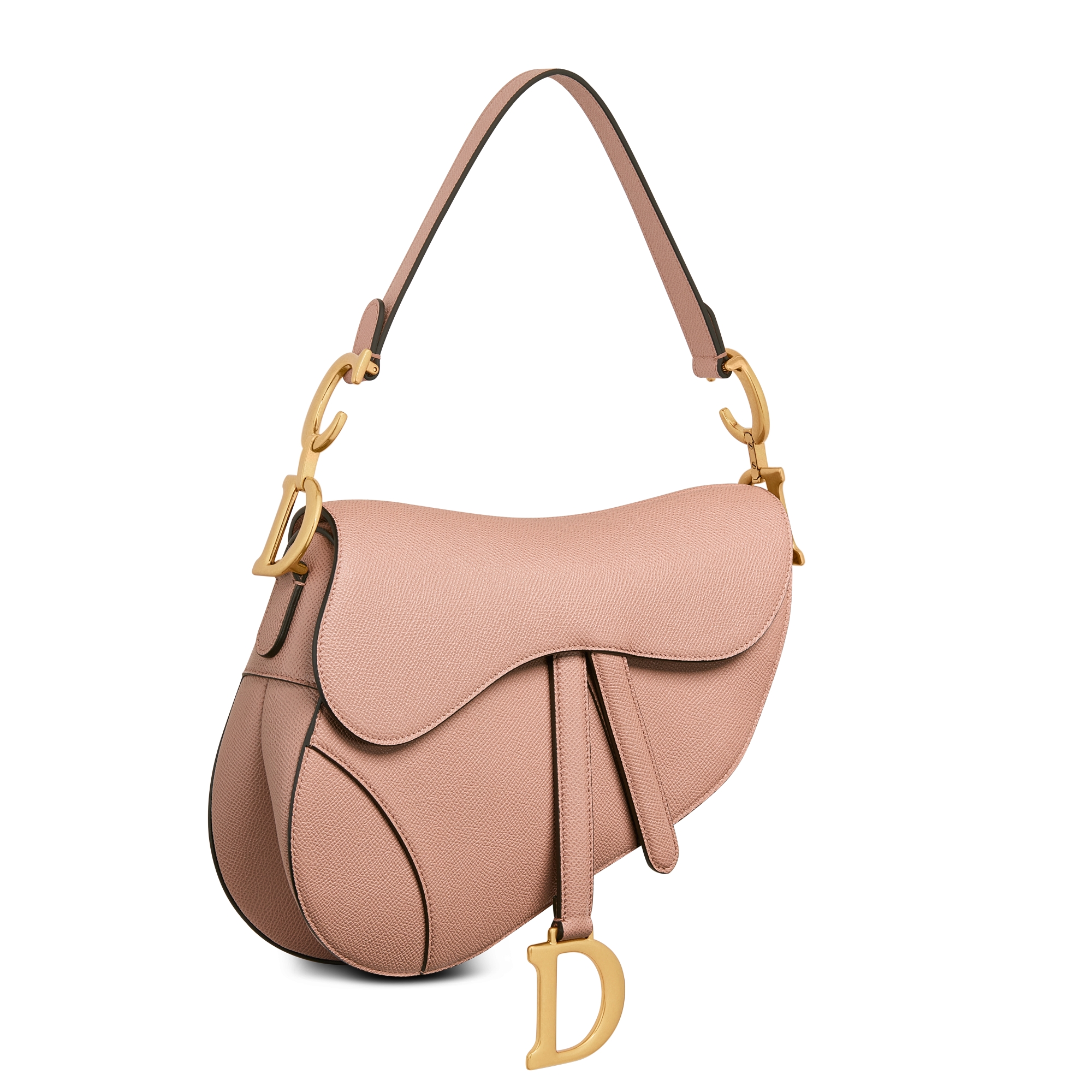 马鞍包（附肩带） 绯红色粒面牛皮革 E03