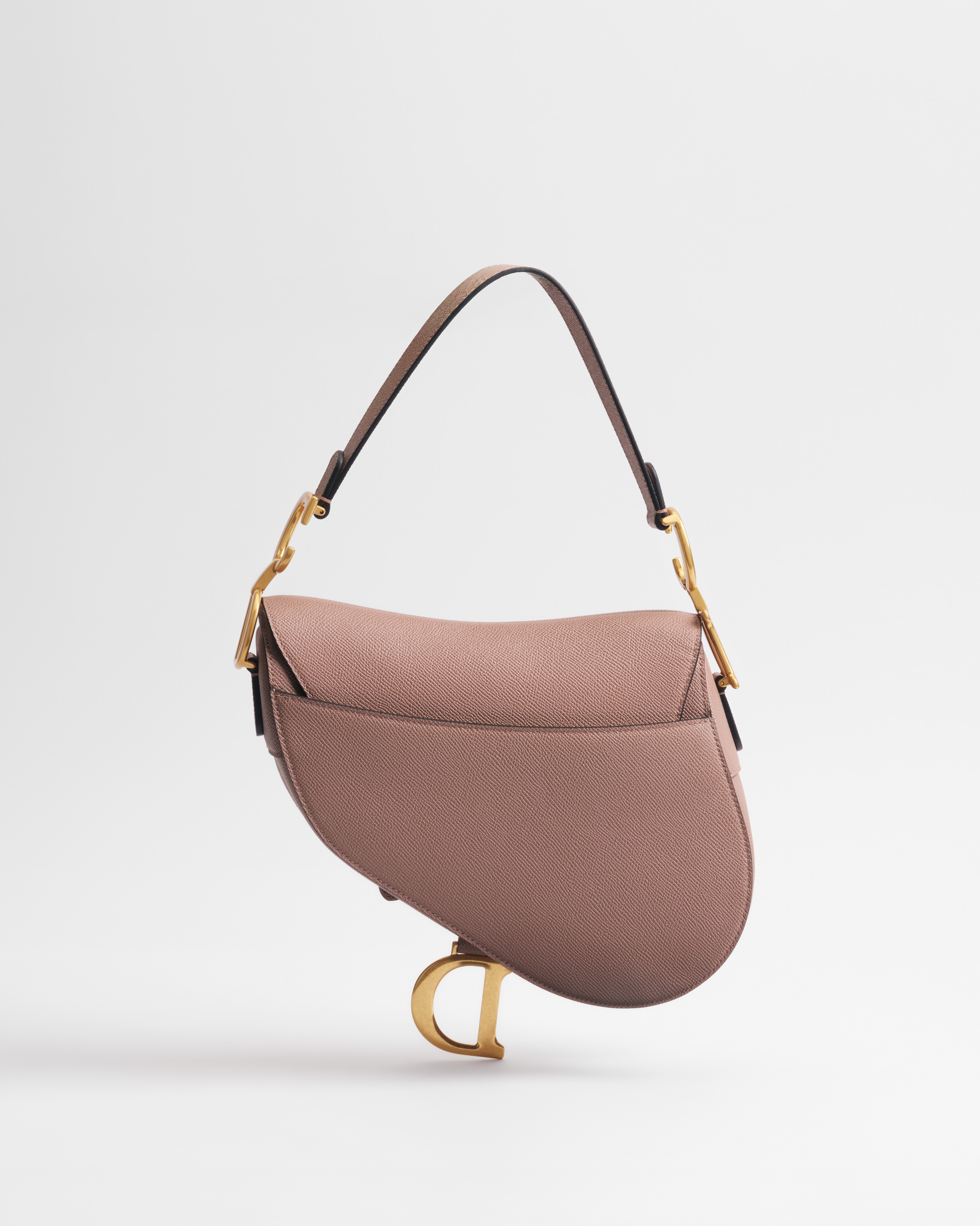 马鞍包（附肩带） 绯红色粒面牛皮革 E08