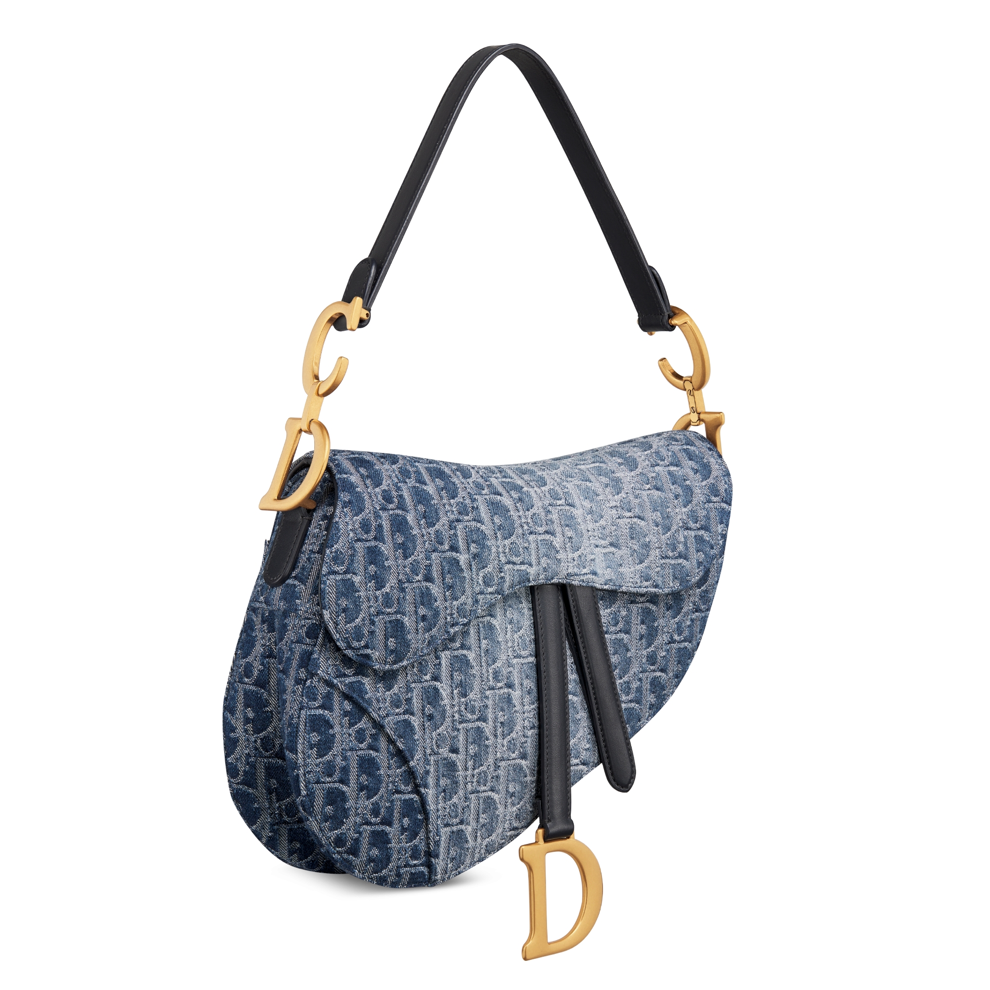 马鞍包（附肩带） 蓝色 Denim Dior Oblique 提花面料 E03