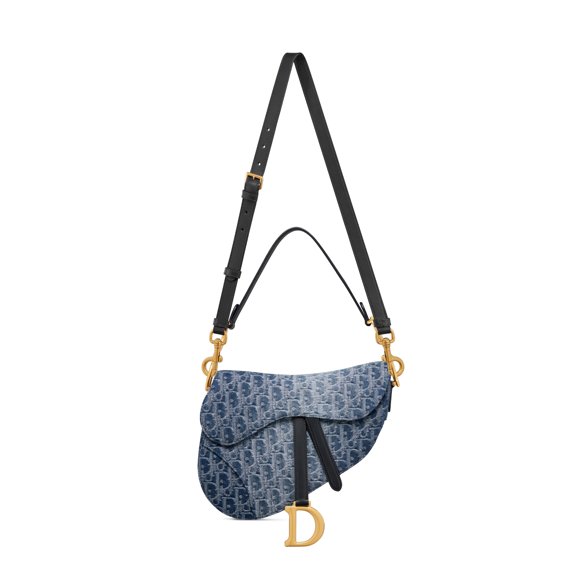 马鞍包（附肩带） 蓝色 Denim Dior Oblique 提花面料 E07