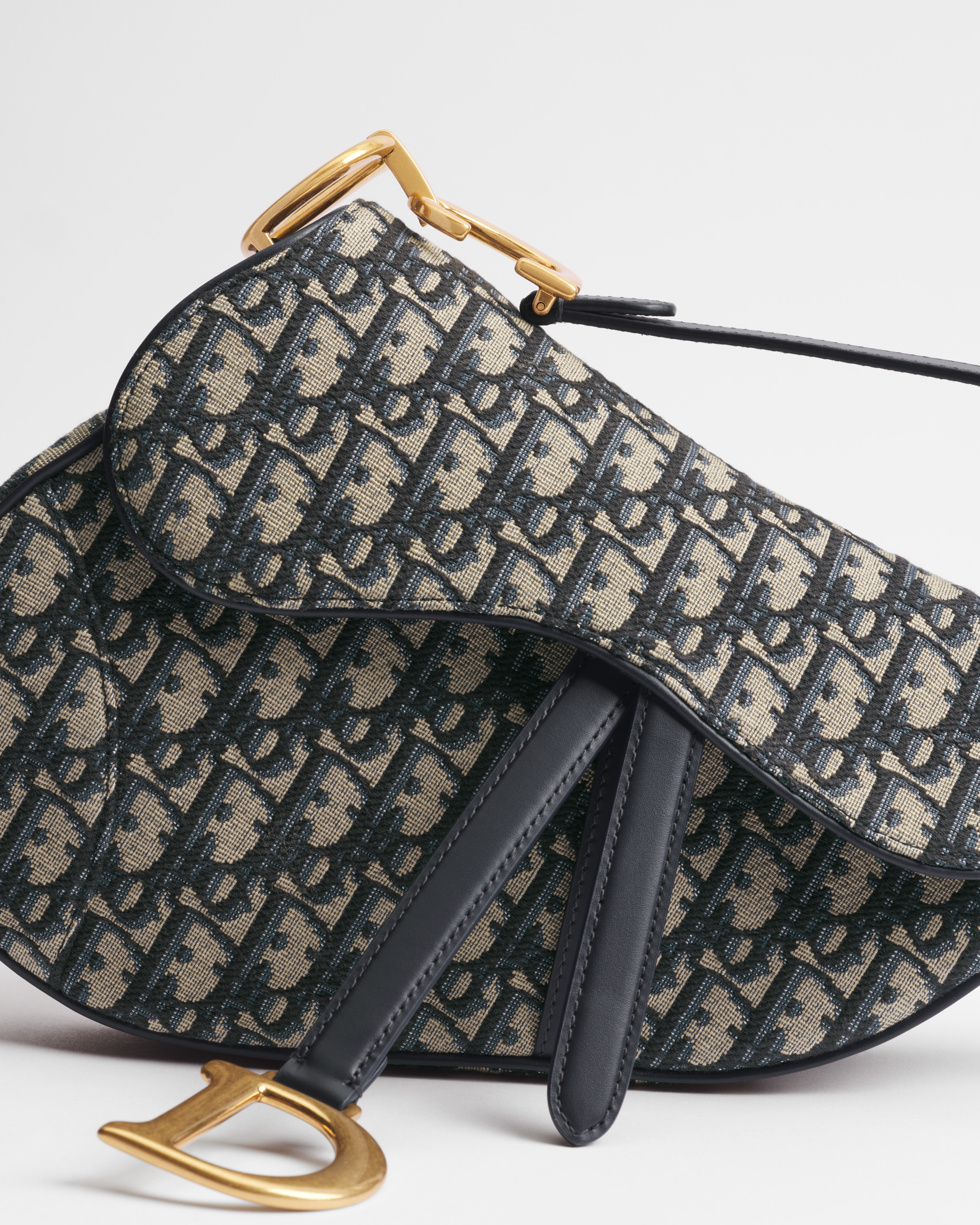 马鞍包（附肩带） 蓝色 Oblique 印花面料 E09