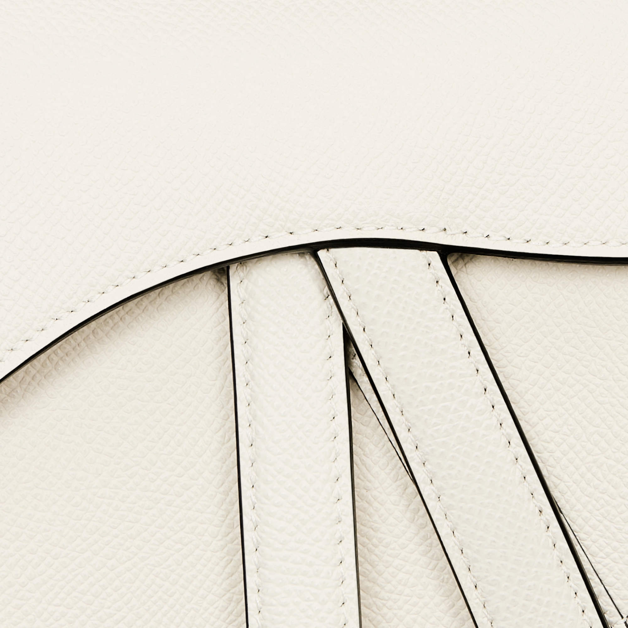 迷你马鞍包（附肩带） 奶白色粒面牛皮革 E09