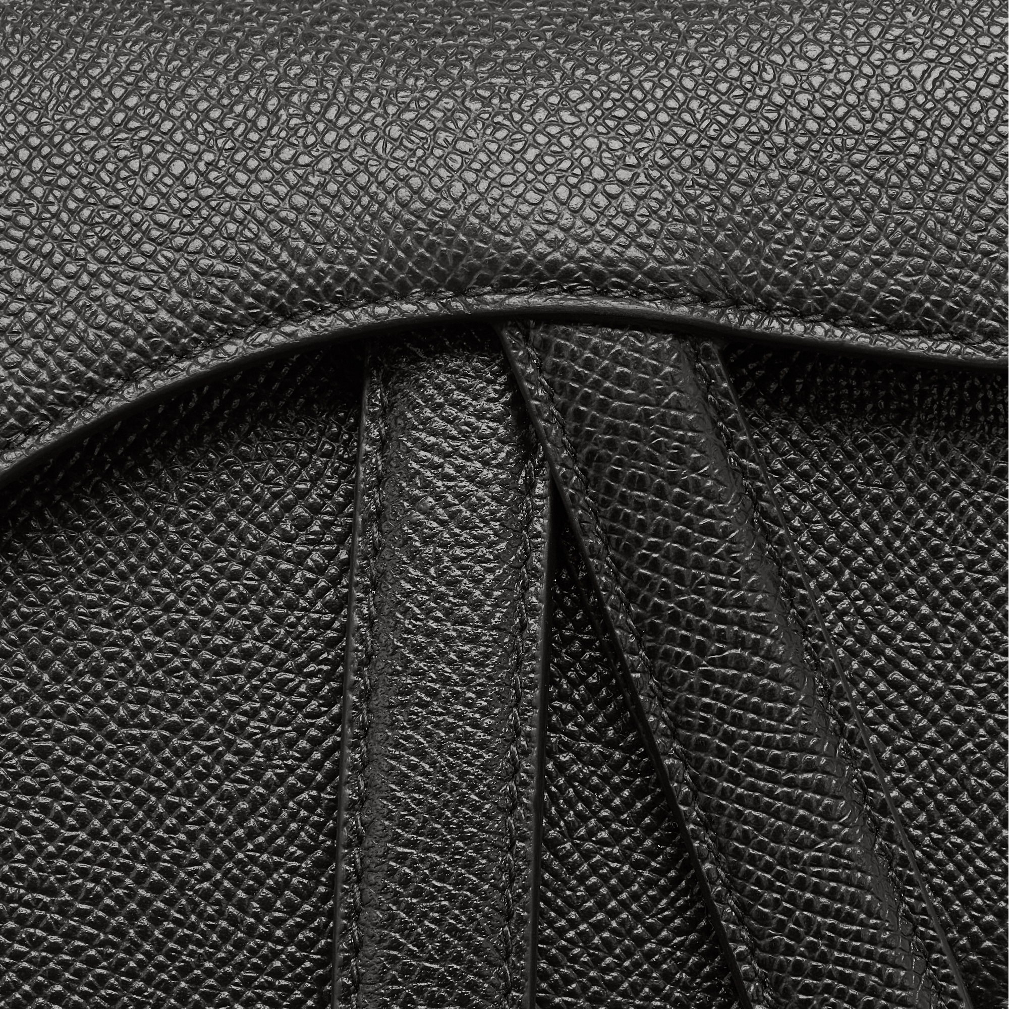 迷你马鞍包（附肩带） 黑色粒面牛皮革 E09