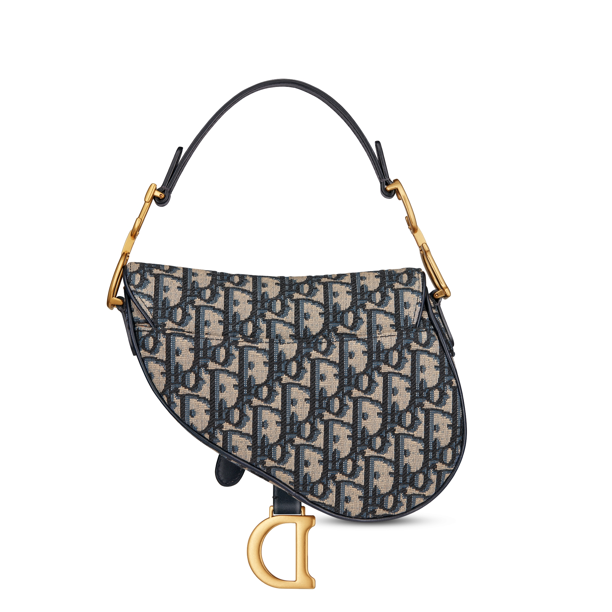 迷你马鞍包（附肩带） 蓝色 Oblique 印花 E08