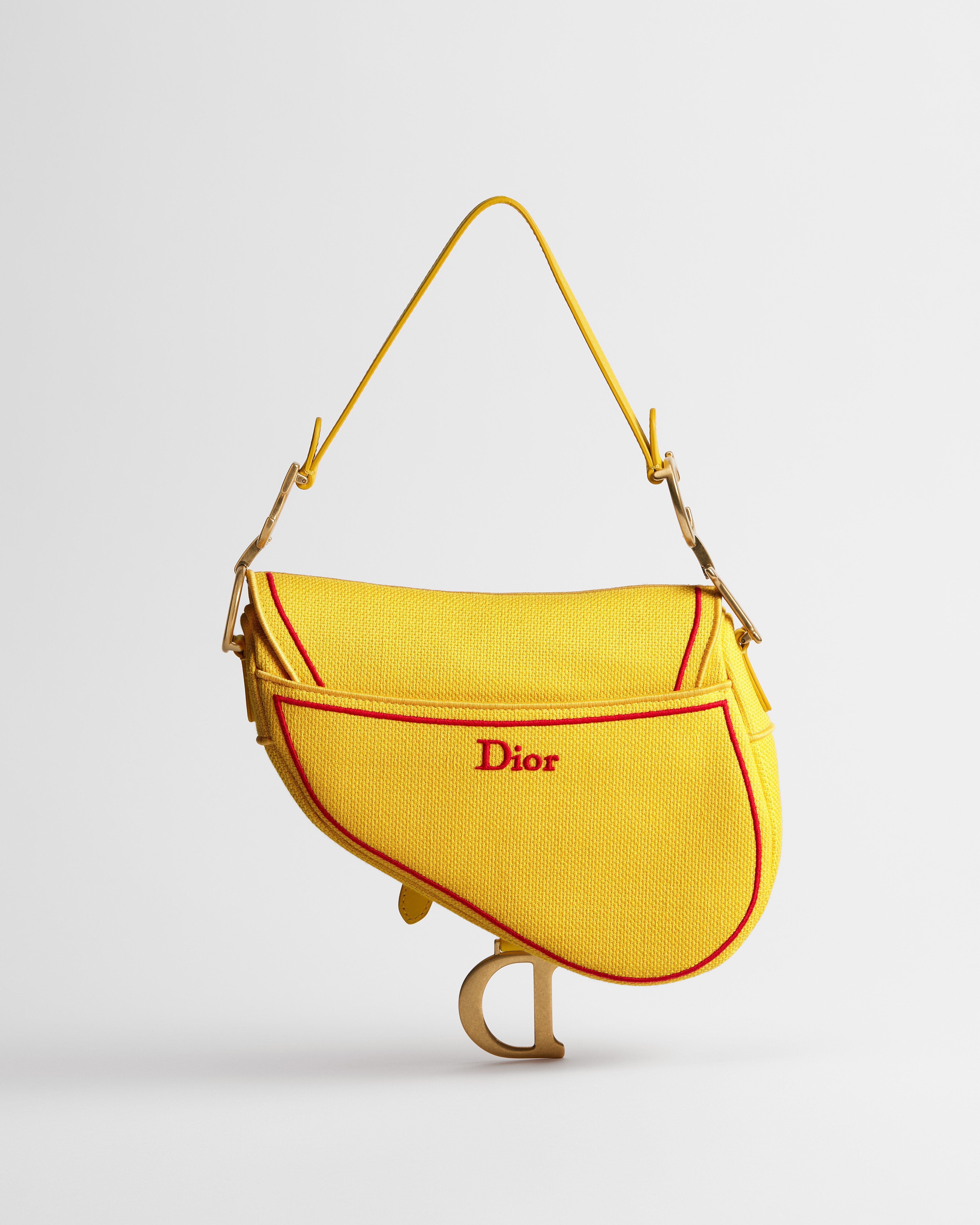 马鞍包（附肩带） 黄色底色红色 Book Cover 刺绣 E08