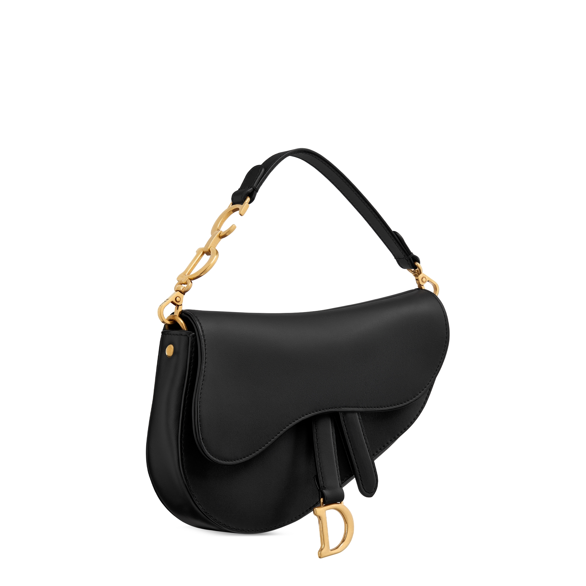 小号 Multicarry 马鞍包（附肩带） 黑色复古光滑牛皮革 E03